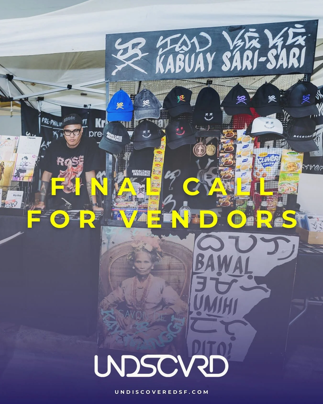 🚨 FINAL CALL FOR VENDORS! 🚨Don&rsquo;t miss your chance to be part of UNDISCOVERED SF Season 9 &ndash; happening Saturday, October 18, 2025 in honor of #FAHM 🇵🇭✨

We&rsquo;re looking for:
🛍 Retail Vendors &ndash; streetwear, art prints, fashion,
