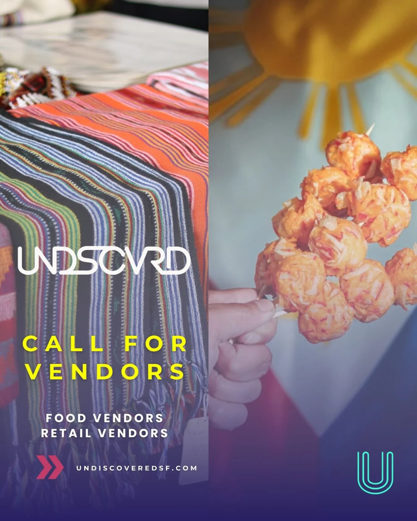 🚨 VENDOR APPLICATIONS FOR SEASON 9 UNDISCOVERED ARE NOW OPEN! 🚨

UNDISCOVERED SF was created to uplift and empower our growing community of Filipino entrepreneurs and creatives in the Bay Area and beyond. This year, we&rsquo;re so hyped to bring ba
