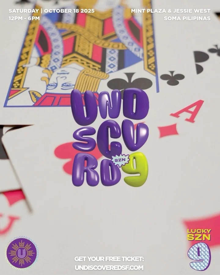 LUCKY SZN 9 is here! 🌇 SEE U TODAY @undiscoveredsf !

Show your RSVP confirmation at the Info Booth to check in and play the ROYAL FLUSH Card Game.

Free Entry with your RSVP
Win $250 Grand Prize &mdash; play your best 5-card hand at the Suerte Stag