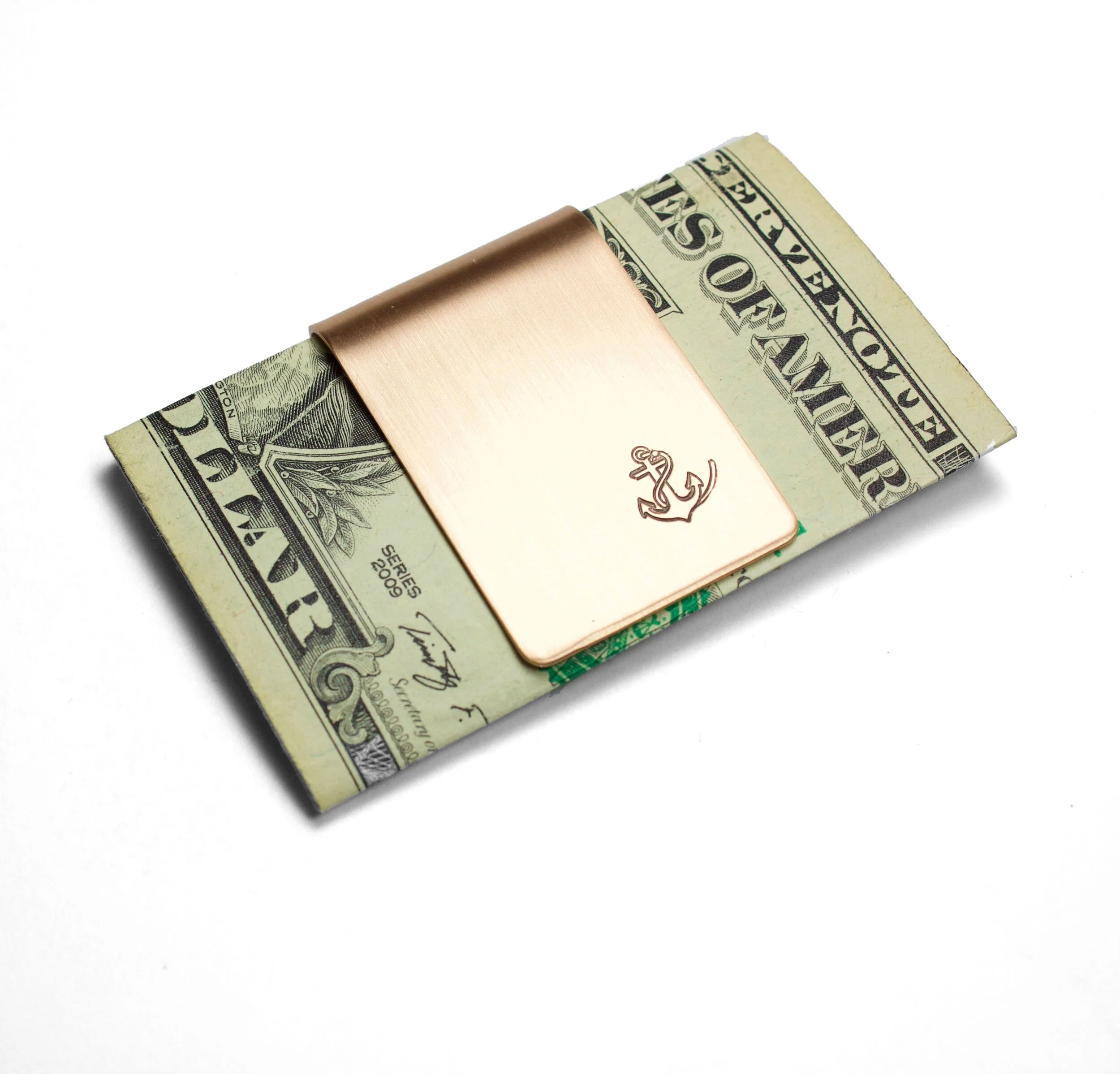 Fancy Anchor Bronze Money Clip