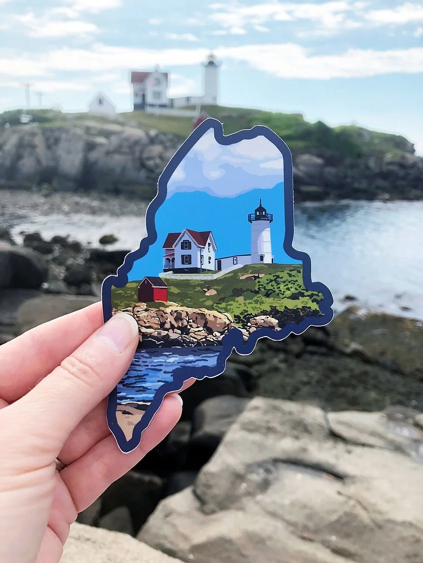 Nubble Light "Maine" Sticker