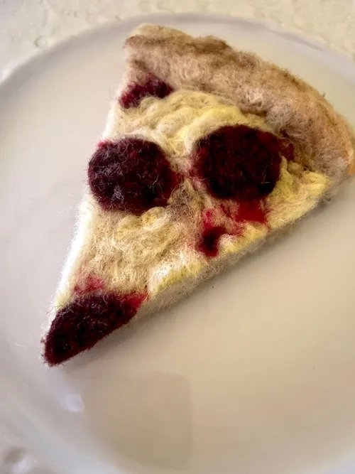 Pizza Slice Felted Ornament