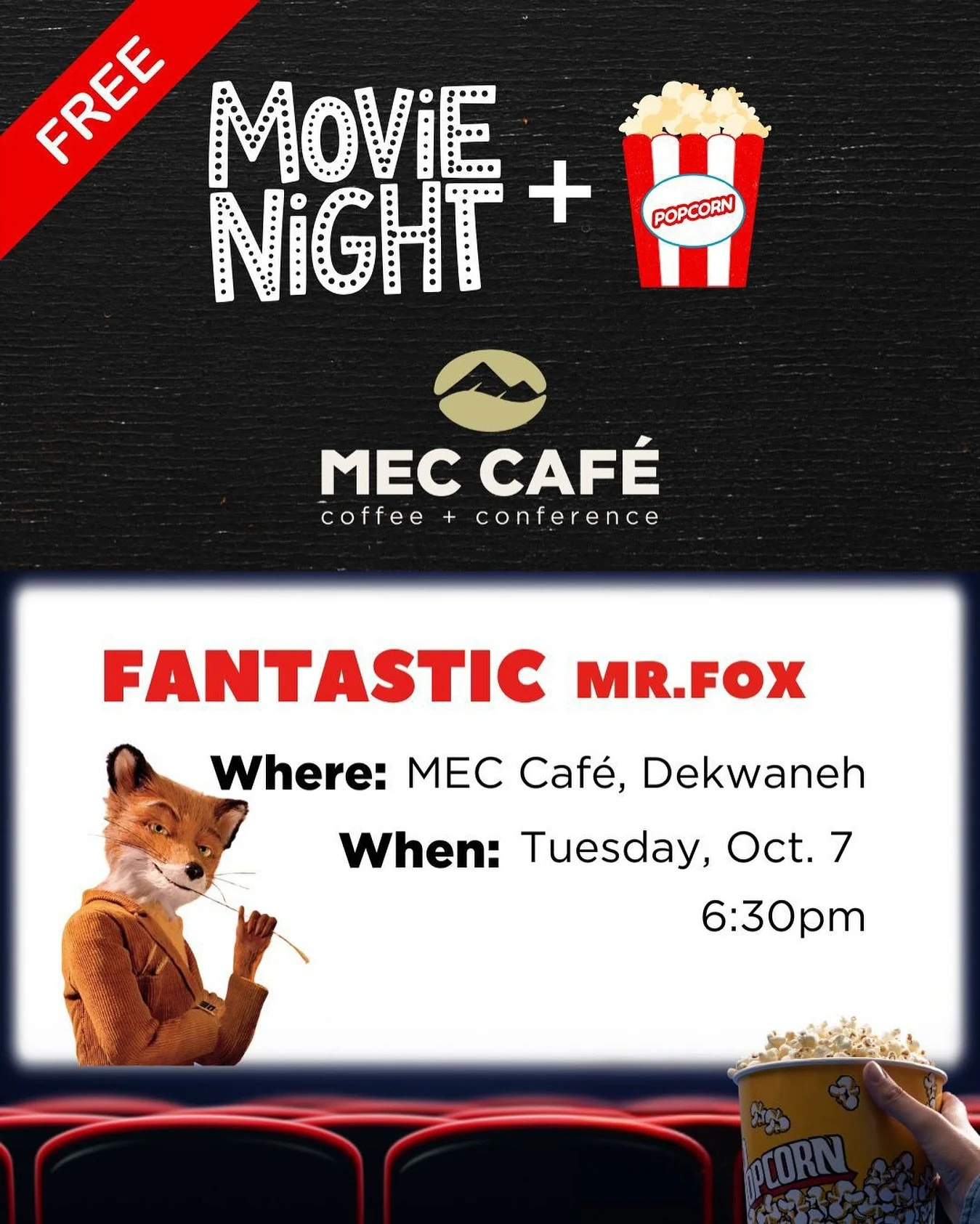 Join us tomorrow at 6:30 pm 
انضموا الينا غذا الساعة6:30 مساء 
#Meccafe #lebanon #Coffeshop 
#CoffeeVibes #DailyBrew #ButFirstCoffee 
#CafeCorner #LatteArtLove #CoffeeTime #BrewMood #EspressoYourself #movie #night