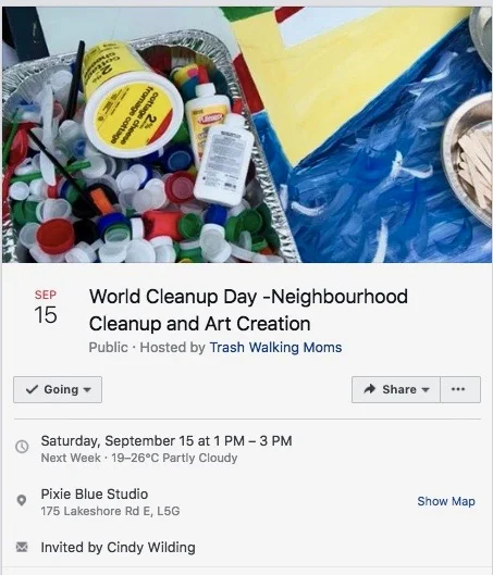 Join with family and friends to pick up some neighbourhood litter (3 pieces or a whole bag!), and bring it to us at Pixie Blue Studio. While there, add to a work in progress art piece that aims to highlight the global problem of plastic pollution at a local level. Win prizes, have some fun, and learn about some simple suggestions for reducing your plastic footprint.