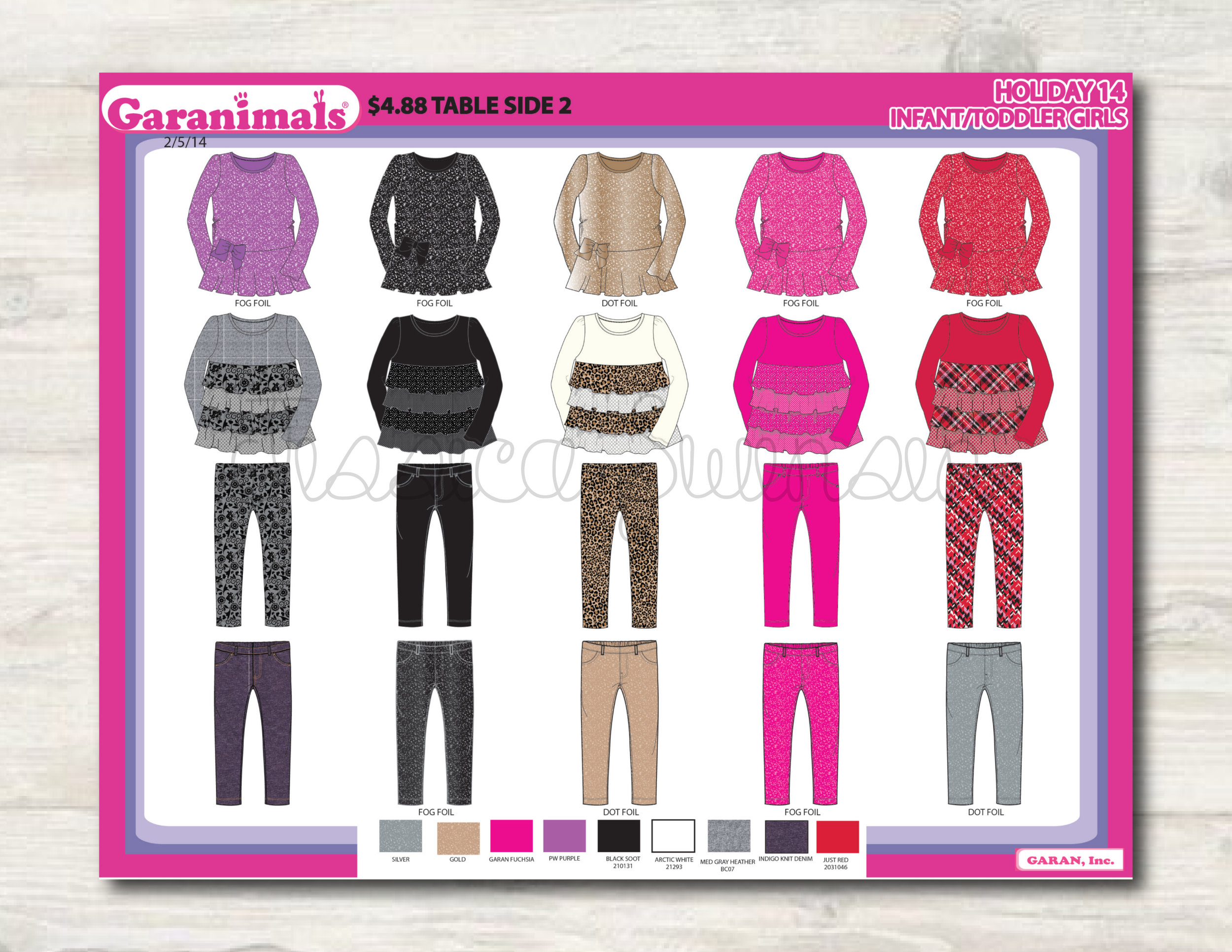 Garanimals 4 Pack Leggings Knit Denim, Black, Gray & Pink Size 5T