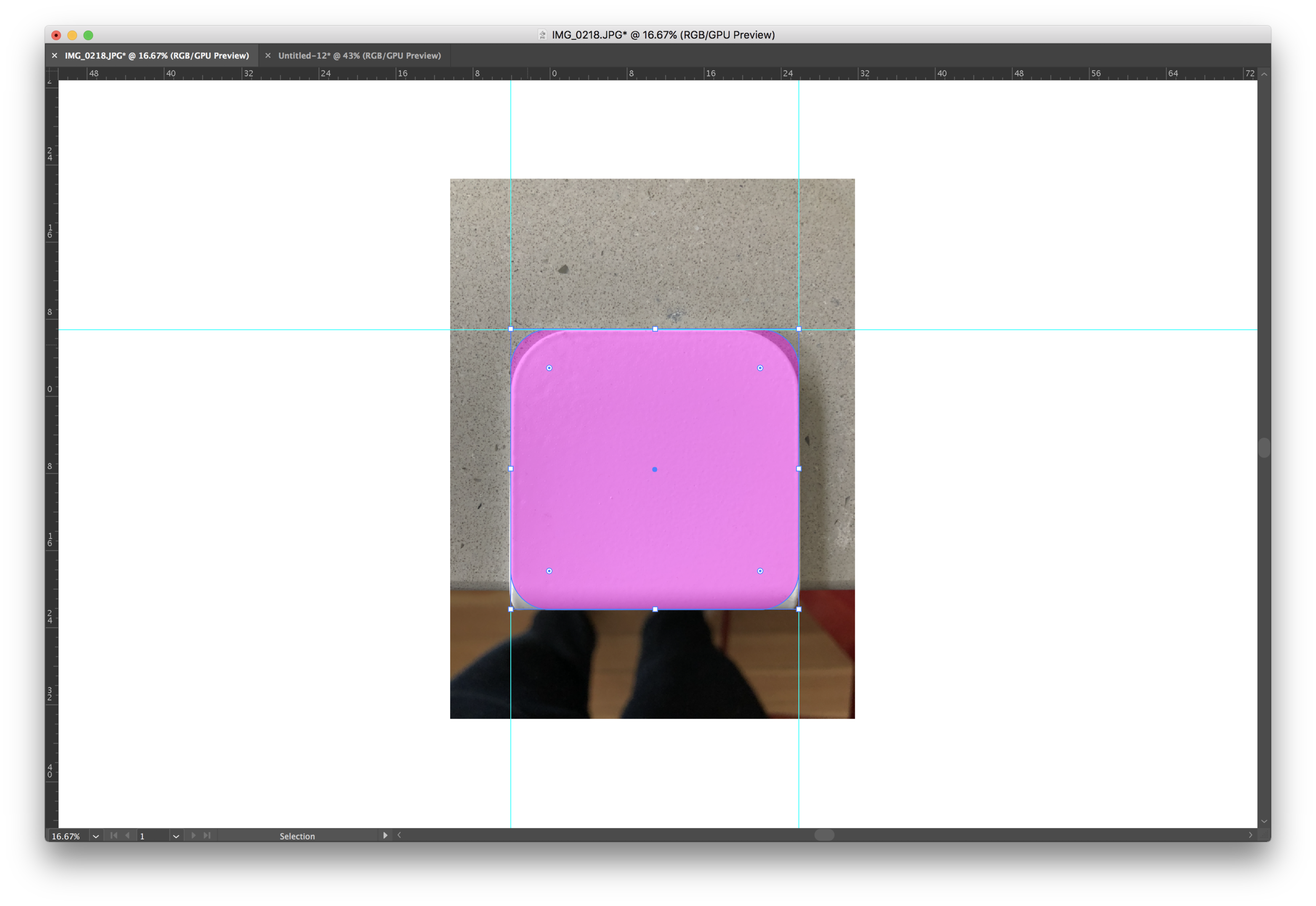 We than pulled the corners inward to match roundness the Floyd leg.