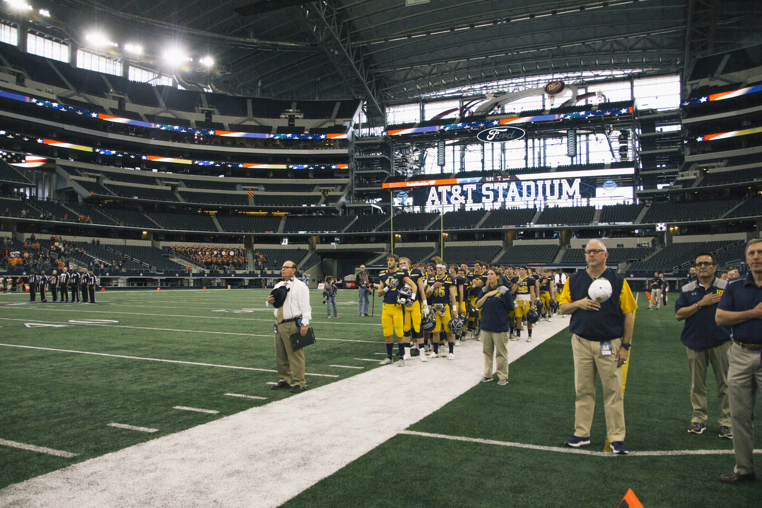 Head Coach Randy Allen (white shirt) is the Don Shula National High School Coach Of The Year 2016. He has the 4th most wins of any coach in Texas, 2nd most wins of any active Texas coach and he is one of ten Texas coaches who has won over 300 games and is currently at just over 350! He also coached Matthew Stafford (current QB1 for the Detroit Lions) in 2005 to win the 4A state title. 