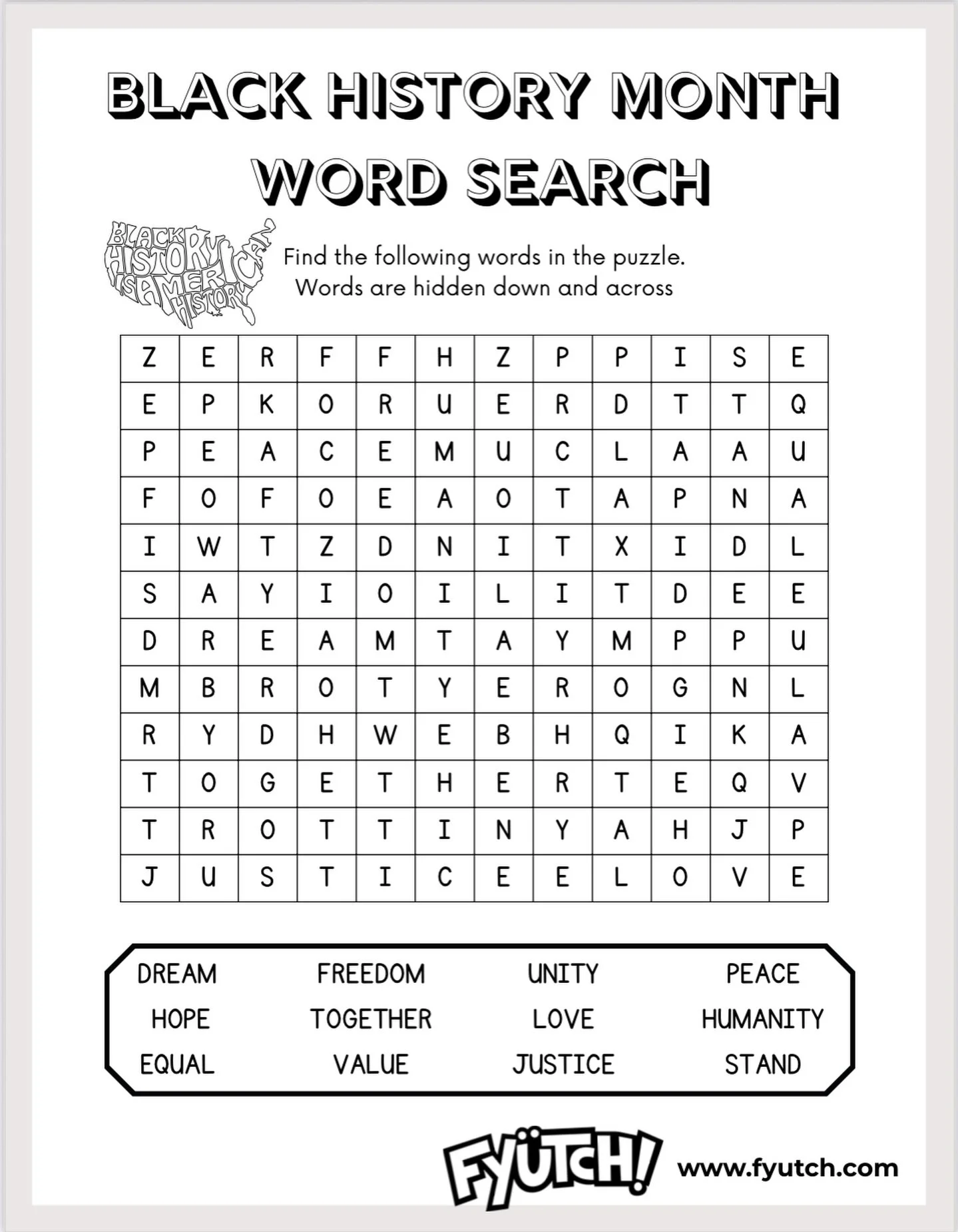 FREE Black History Crossword Puzzle for kids on my website! Store.fyutch.com #blackhistory #blackhistorymonth #blackhistoryisamericanhistory #elementaryteacher