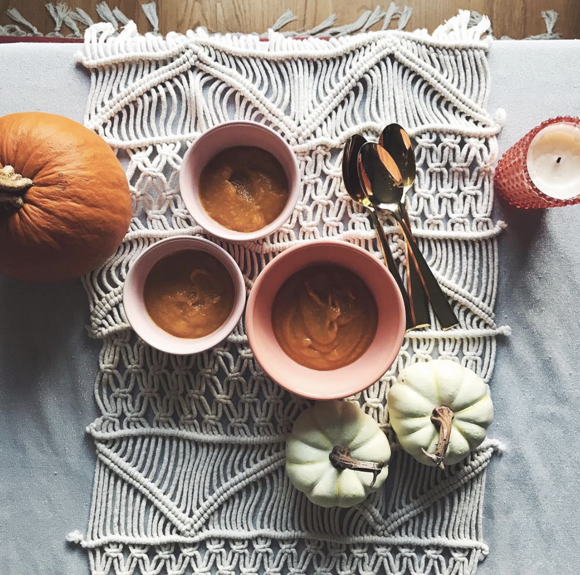 Butternut squash soup making via Amy Hawthorne