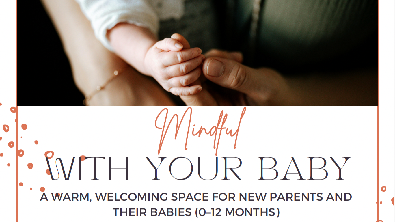Parent and baby in group therapy setting.