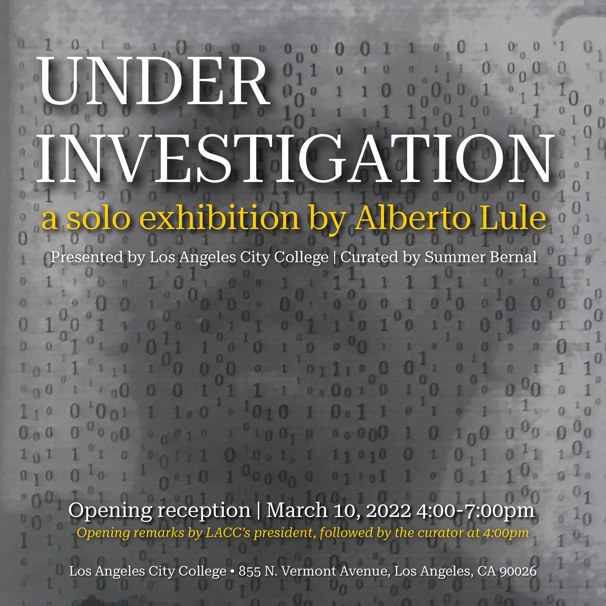 Under Investigation | A solo exhibition by Alberto Lule
