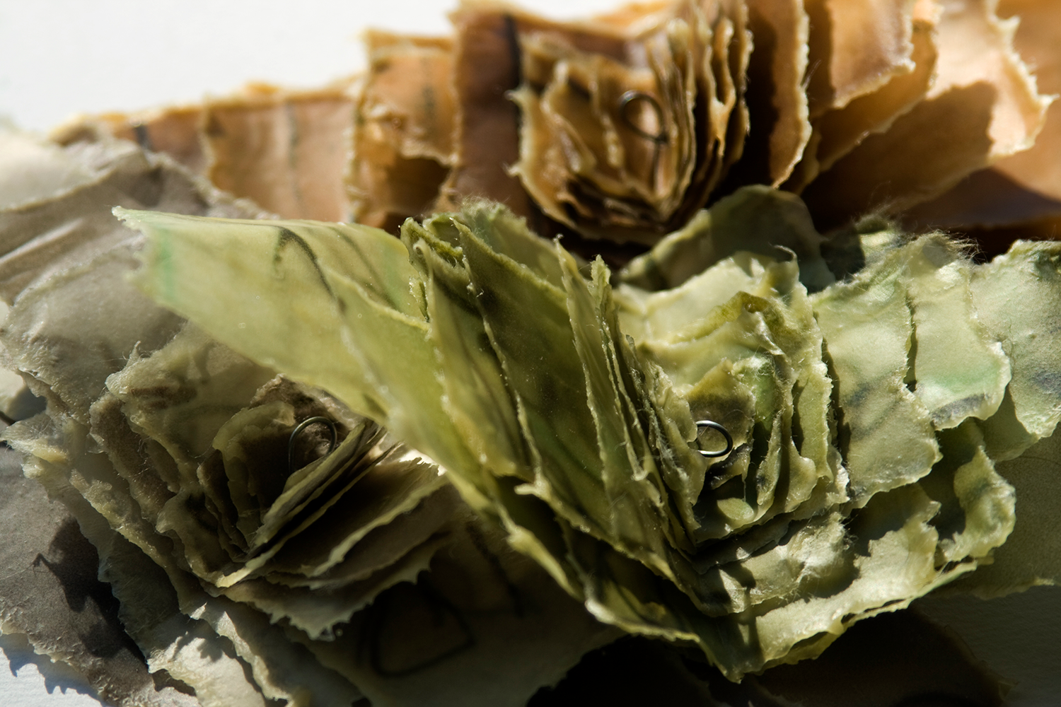 Fleeting (detail), archival pigment prints, wax, wire, Jordan Faye Contemporary, Baltimore, MD