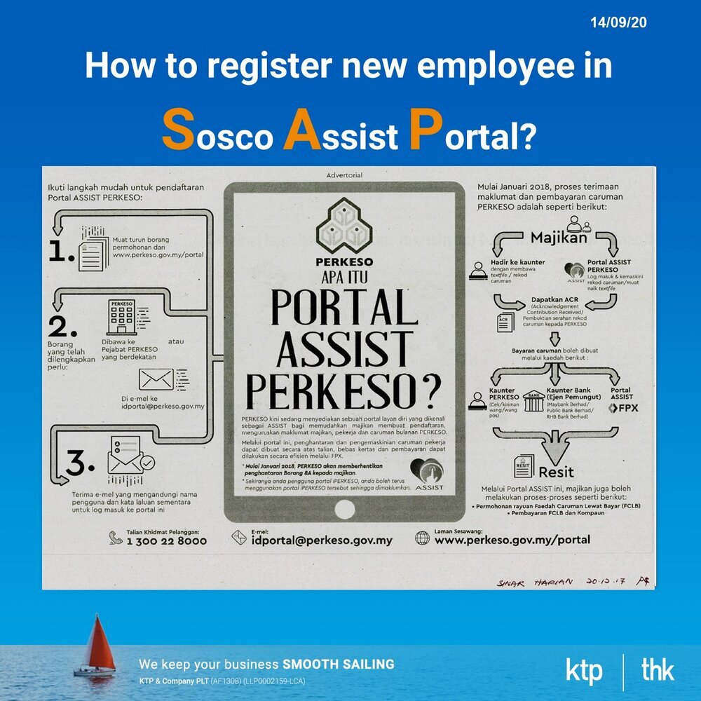 How to register new employees in Socso Assist Portal? 