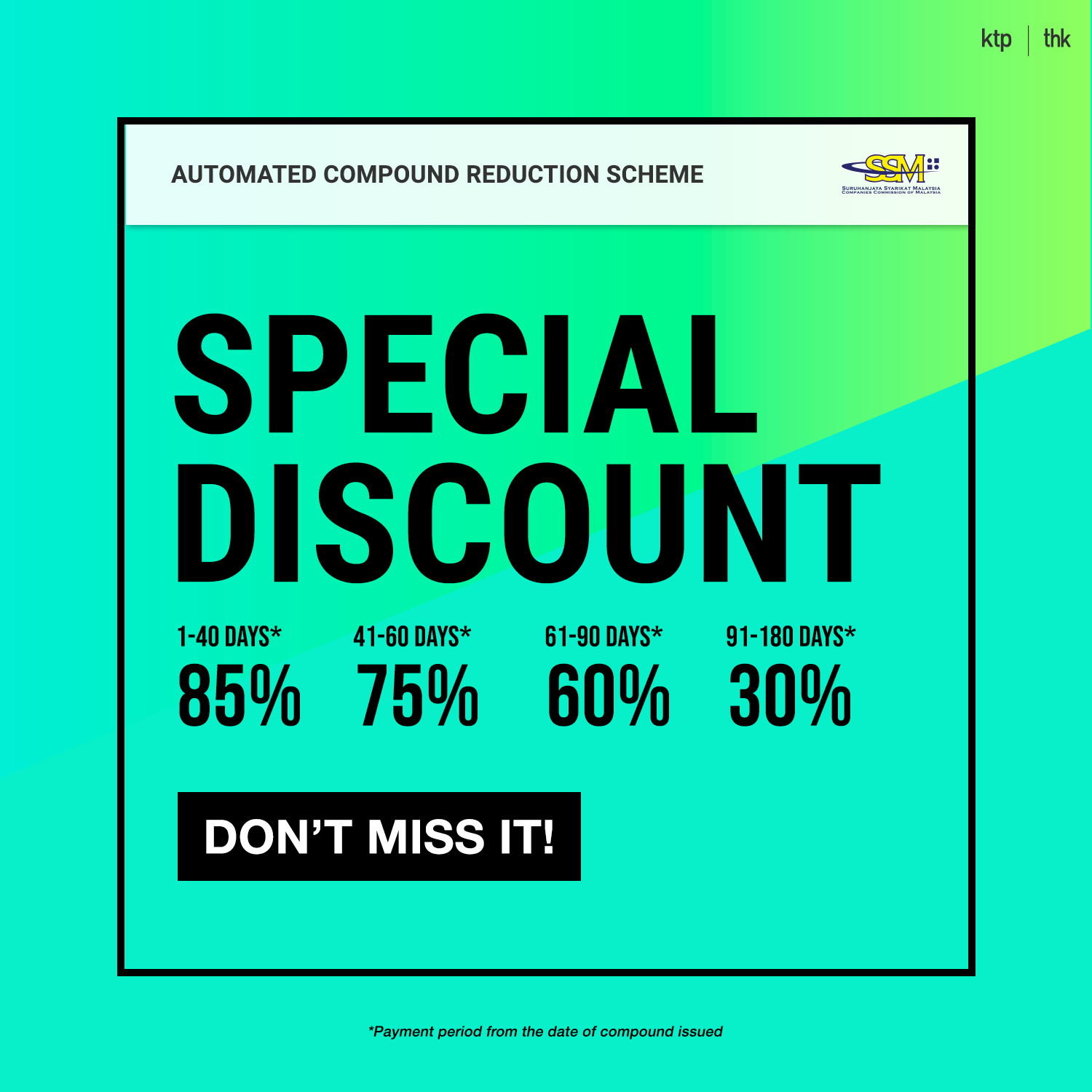 Automated Compound Reduction Scheme by Companies Commission of Malaysia (SSM) Part 2 of 2