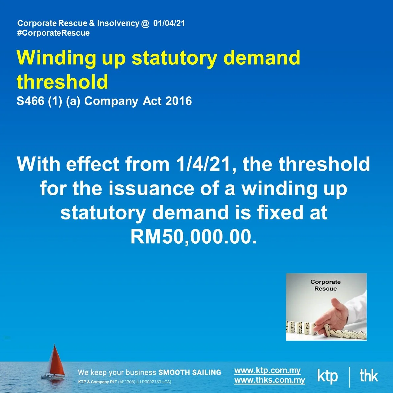 Winding up statutory demand threshold 