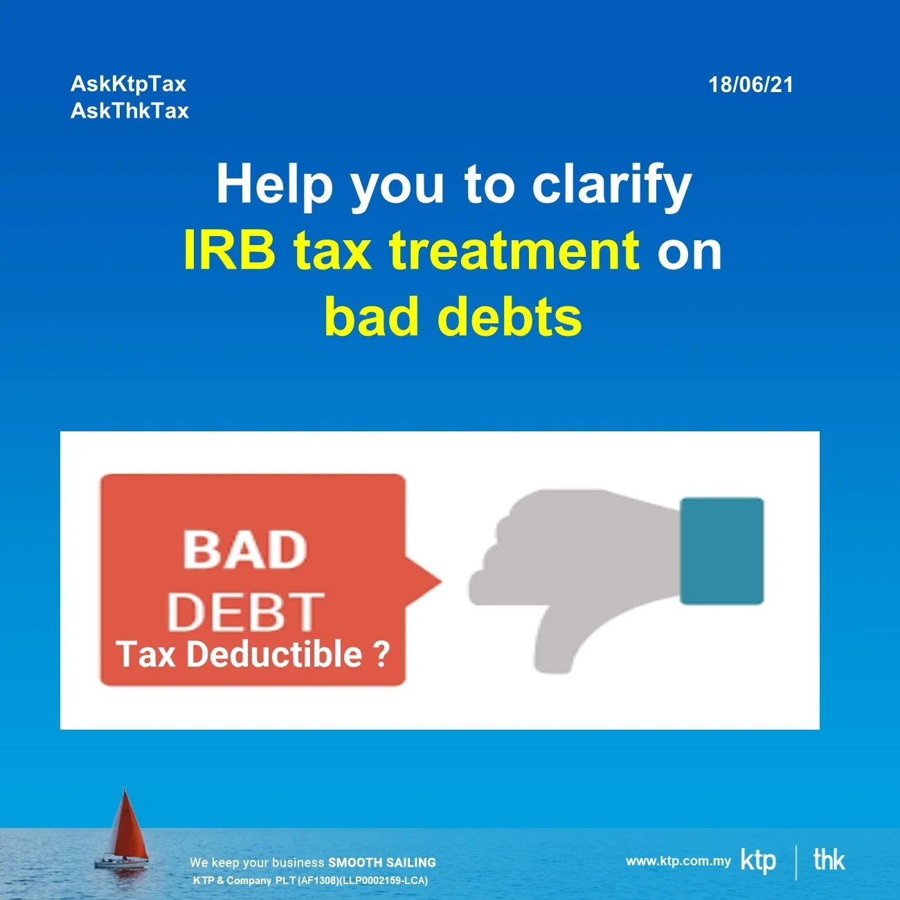 Tax treatment of bad debts written off
