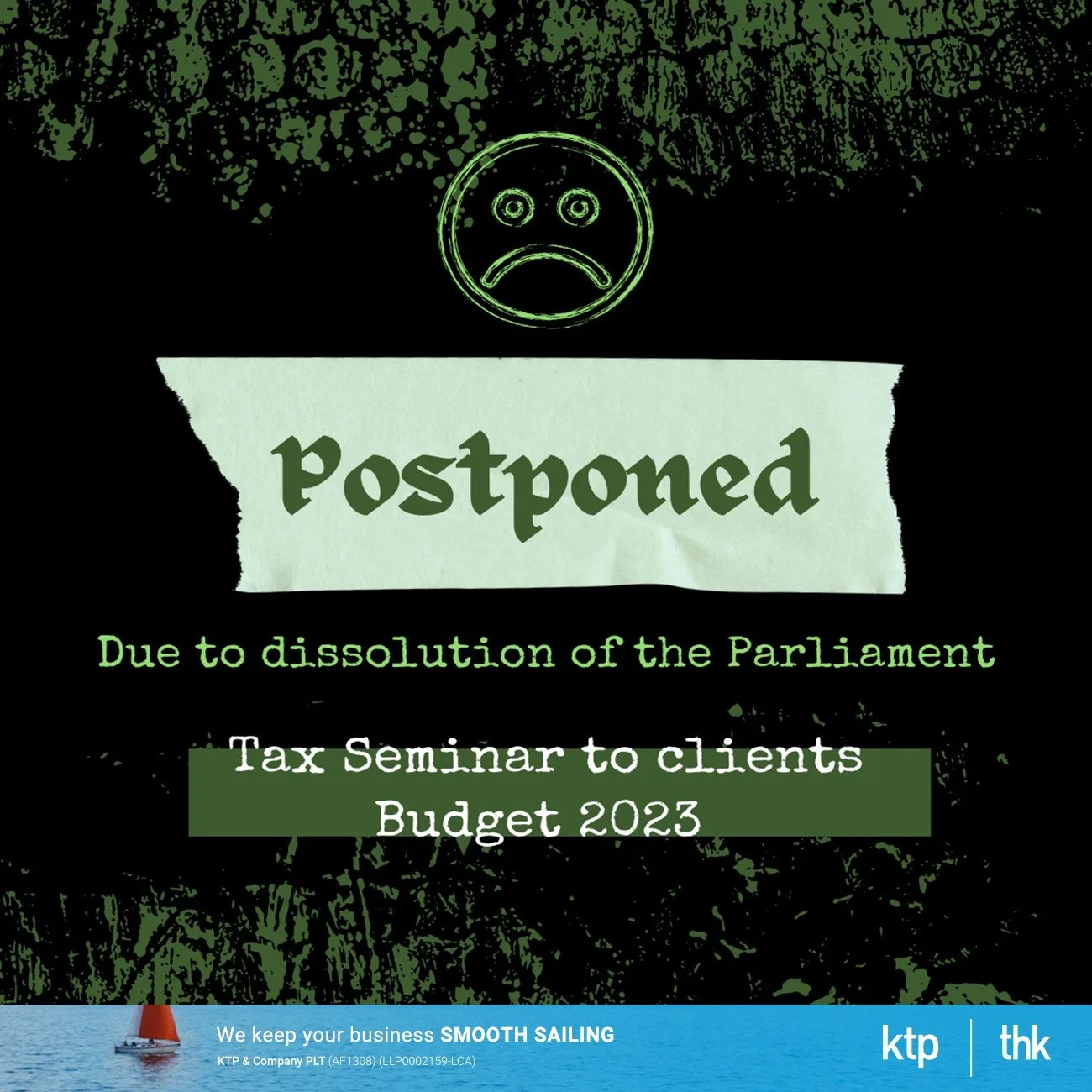 Budget 2023 - Postpone webinar, training, newsletter