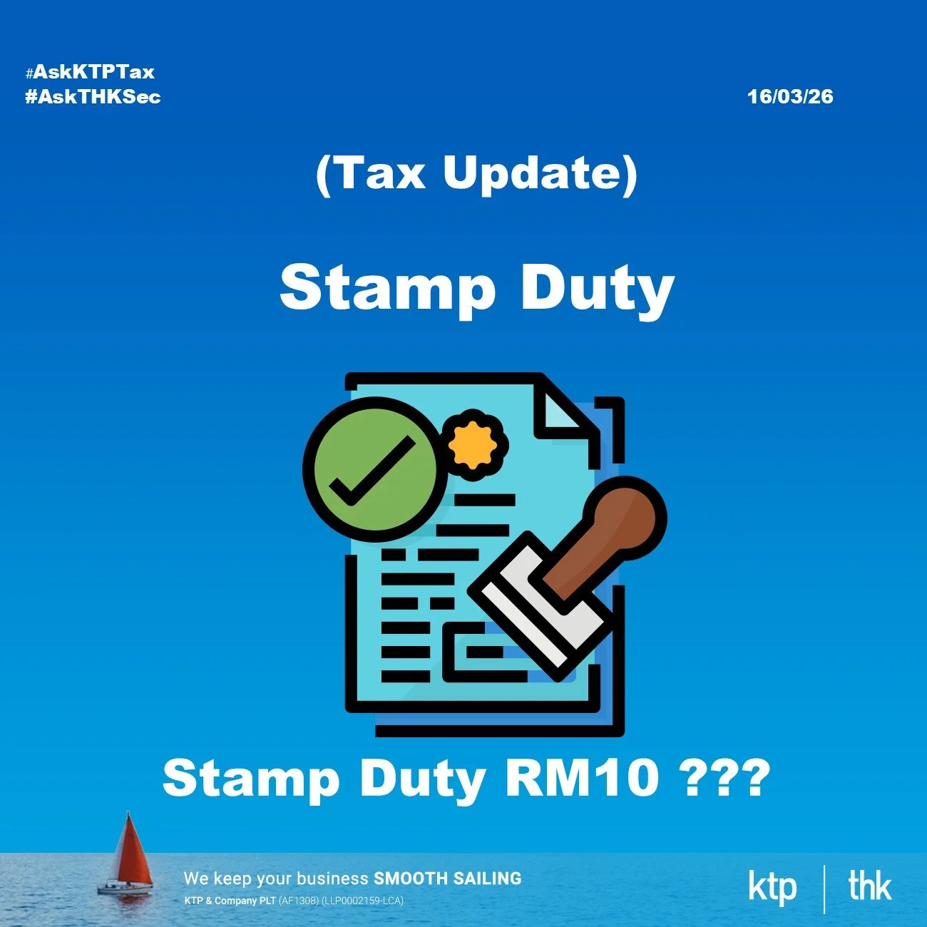 （税务）印花税 RM10… 为什么我的变成 RM1,000++？