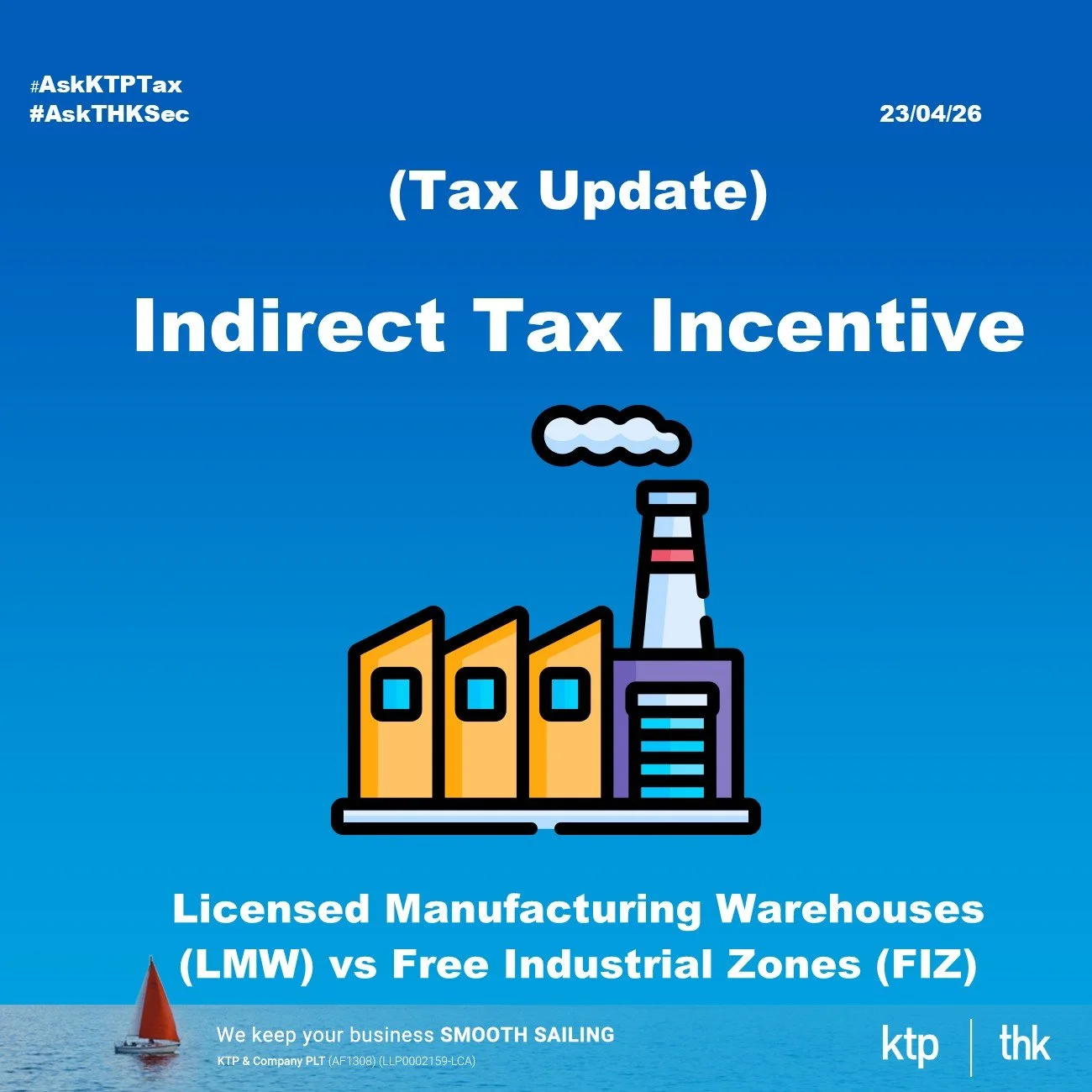 𝗠𝗮𝗹𝗮𝘆𝘀𝗶𝗮 𝗶𝗻𝘃𝗲𝘀𝘁 设厂  先 set up 对的 indirect tax incentive 最关键 :  FIZ？LMW？