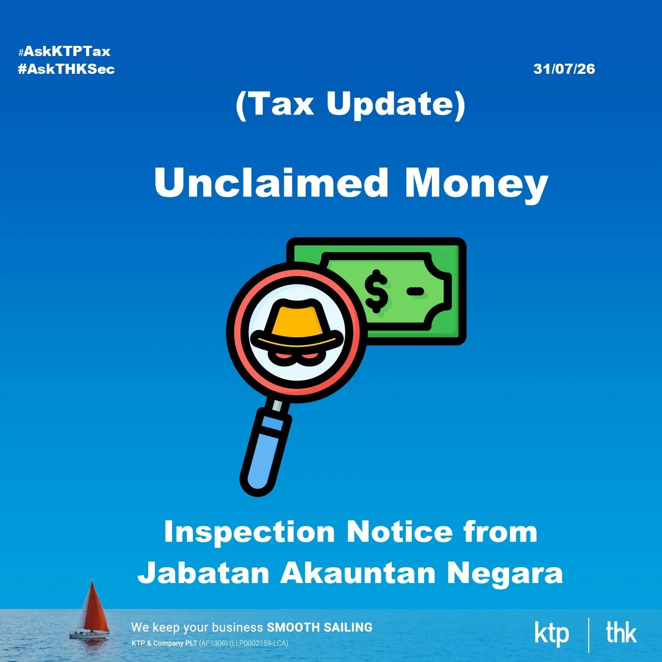  (TAX UPDATE) 无人认领的钱 Unclaimed Money : 政府那封检查信, 到底在说什么?