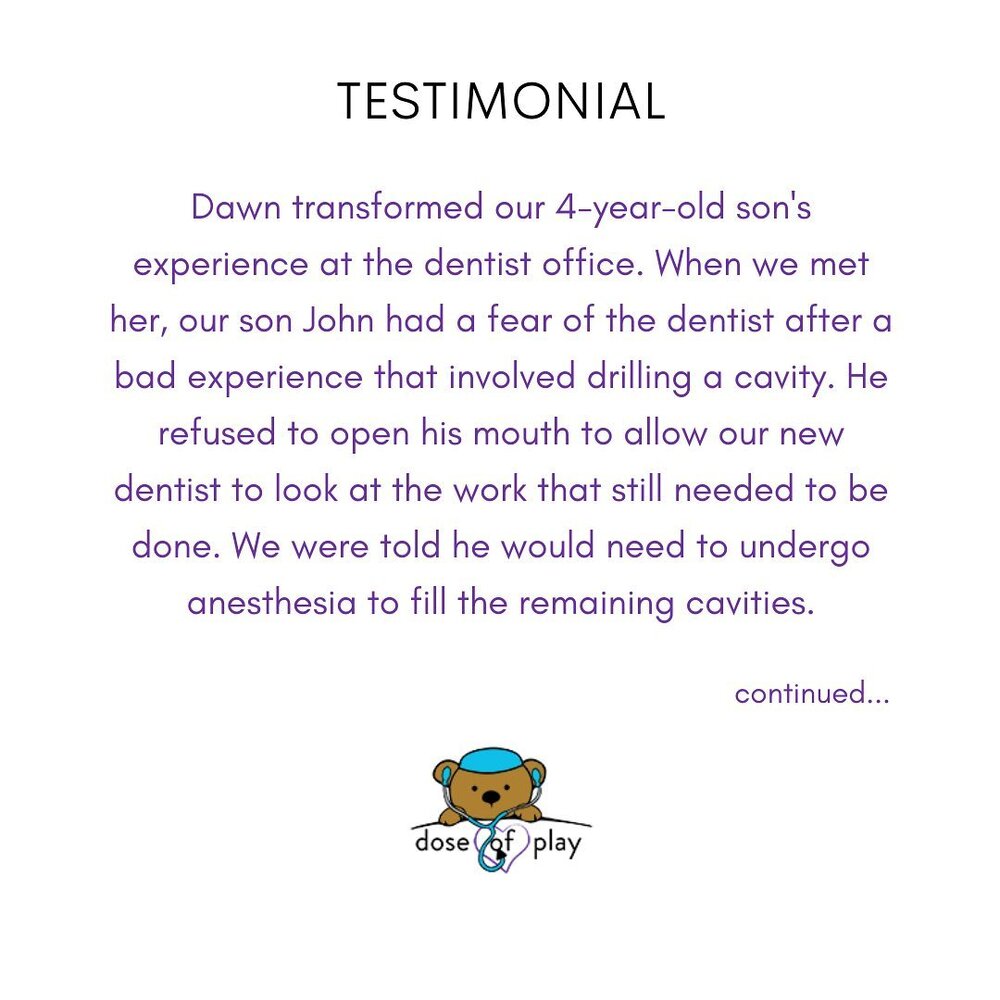 Swipe to read the full testimony from a parent of a child I have recently had the honor of supporting. Thank you for your kind words!

For more information about what and how my child life services could help your child cope, please visit www.doseofp