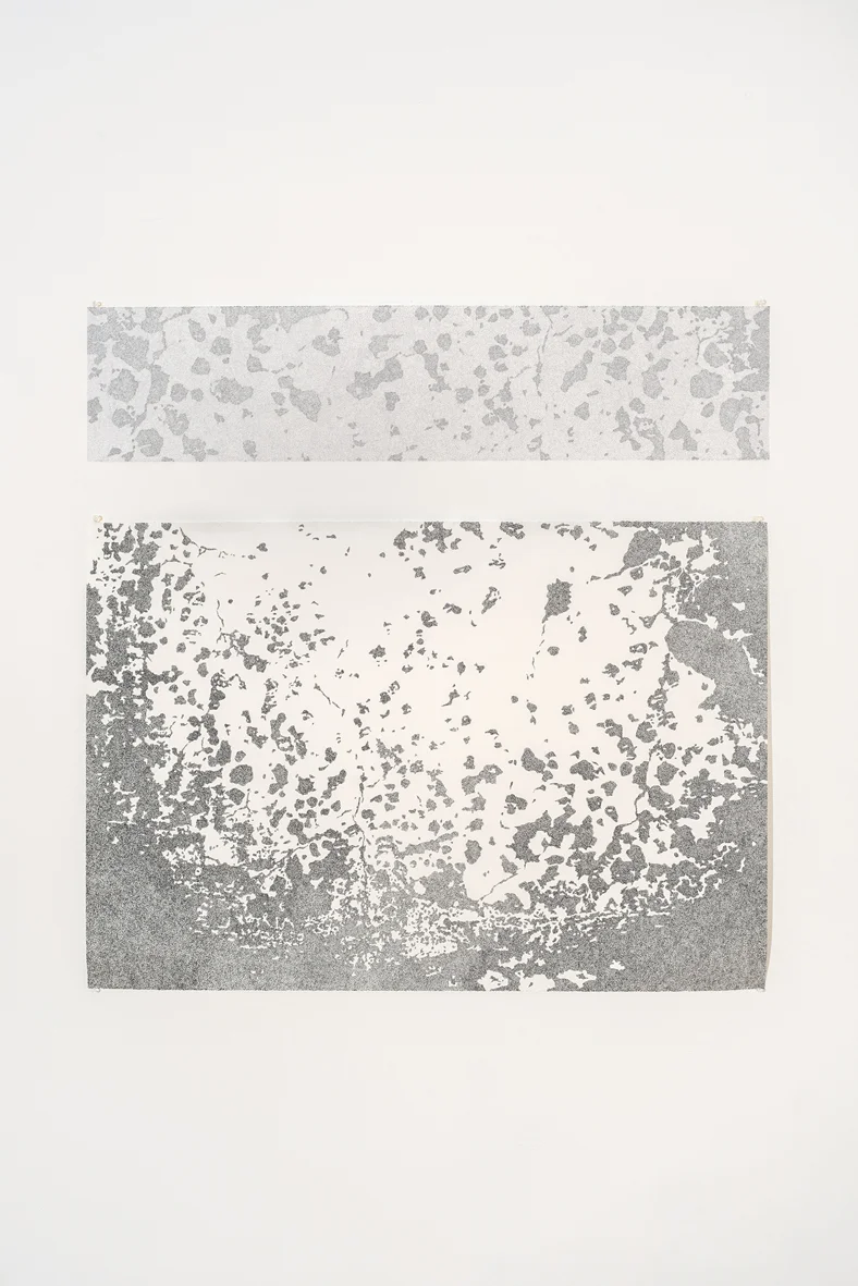 Concrete Study: Mount Stromlo Observatory, drawing, copic marker on stonehenge paper, 112 (w) x 25 (h) cm and 112 (w) and 76 (h) cm Photo by Brenton McGeachie