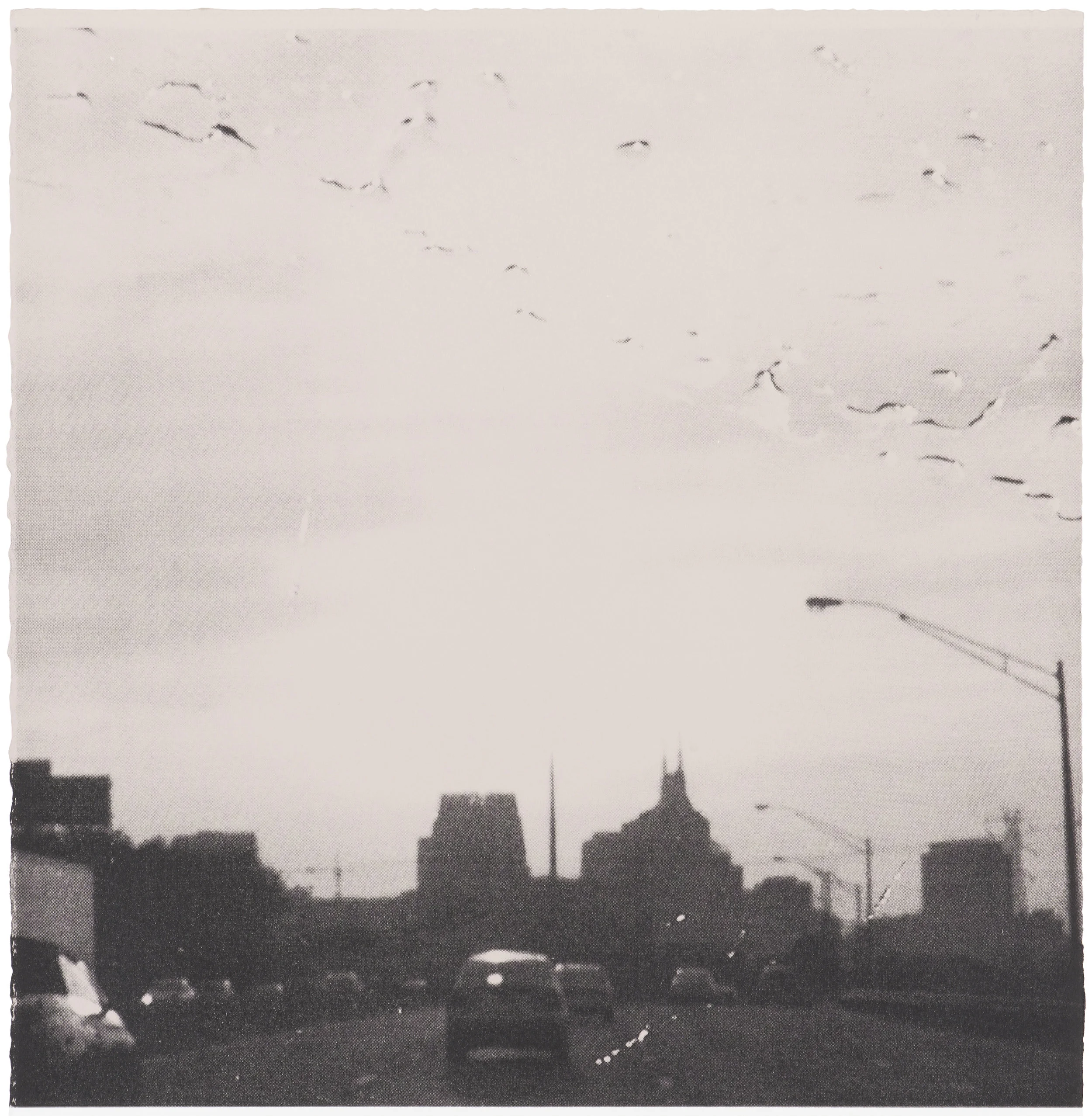 Driving in to Nashville , two colour screen print on paper, detail, 50cm (w) x 75cm (h), 2017 Photo by Brenton McGeachie