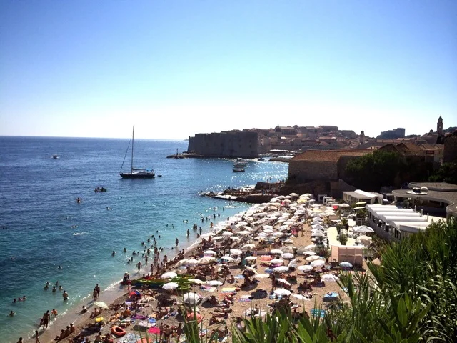 At Banje Beach outside the Old City
