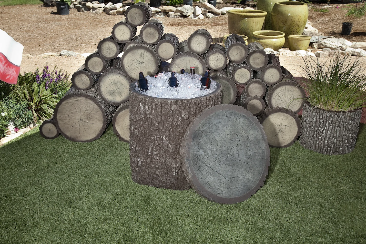 log stump cooler, surreal stump cooler, surreal oak cooler, surreal birch cooler, surreal oak stump cooler, surreal cooler, natural coolers