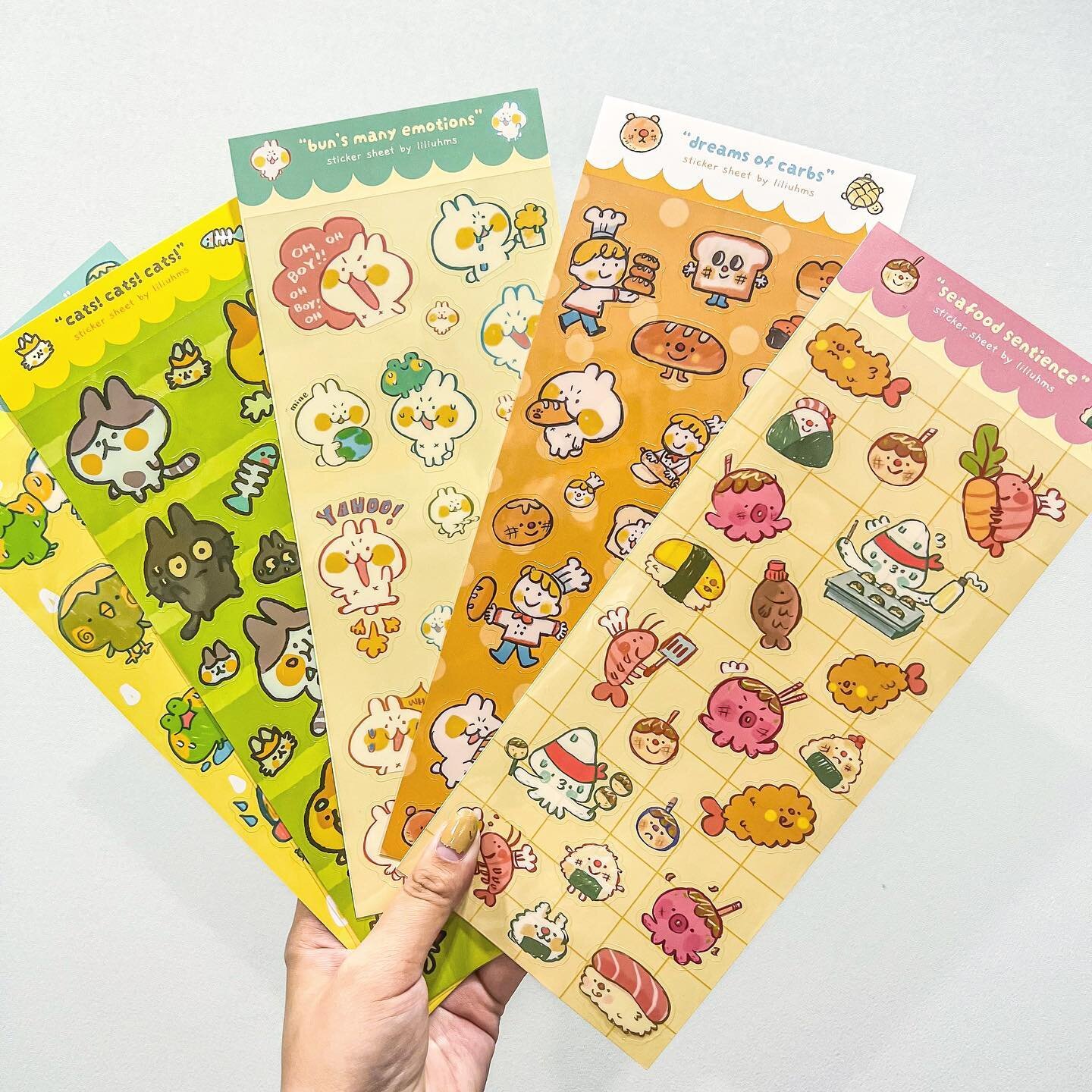 good news my friends i made new sticker sheets (they&rsquo;re HUGE.. they are 9 inches tall &amp; 4 inches wide&hellip;) i really like stickers.. so the more i can fit on a page the better

also lots of new stationery! washi tape, memo pads!!!! what 