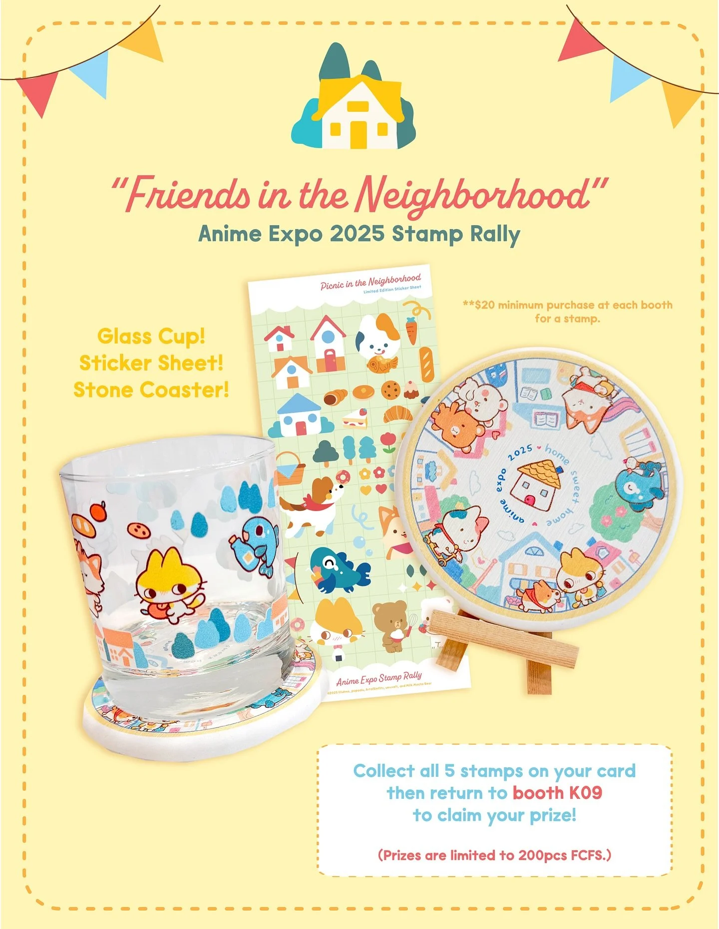 Anime Expo is coming up this week &amp; boy have we got a stamp rally for ya!!! 🏠 &quot;Friends in the Neighborhood&quot; Mascot Rally

Our friends are gathering together for a picnic! Can you visit every home in the neighborhood &amp; invite them?
