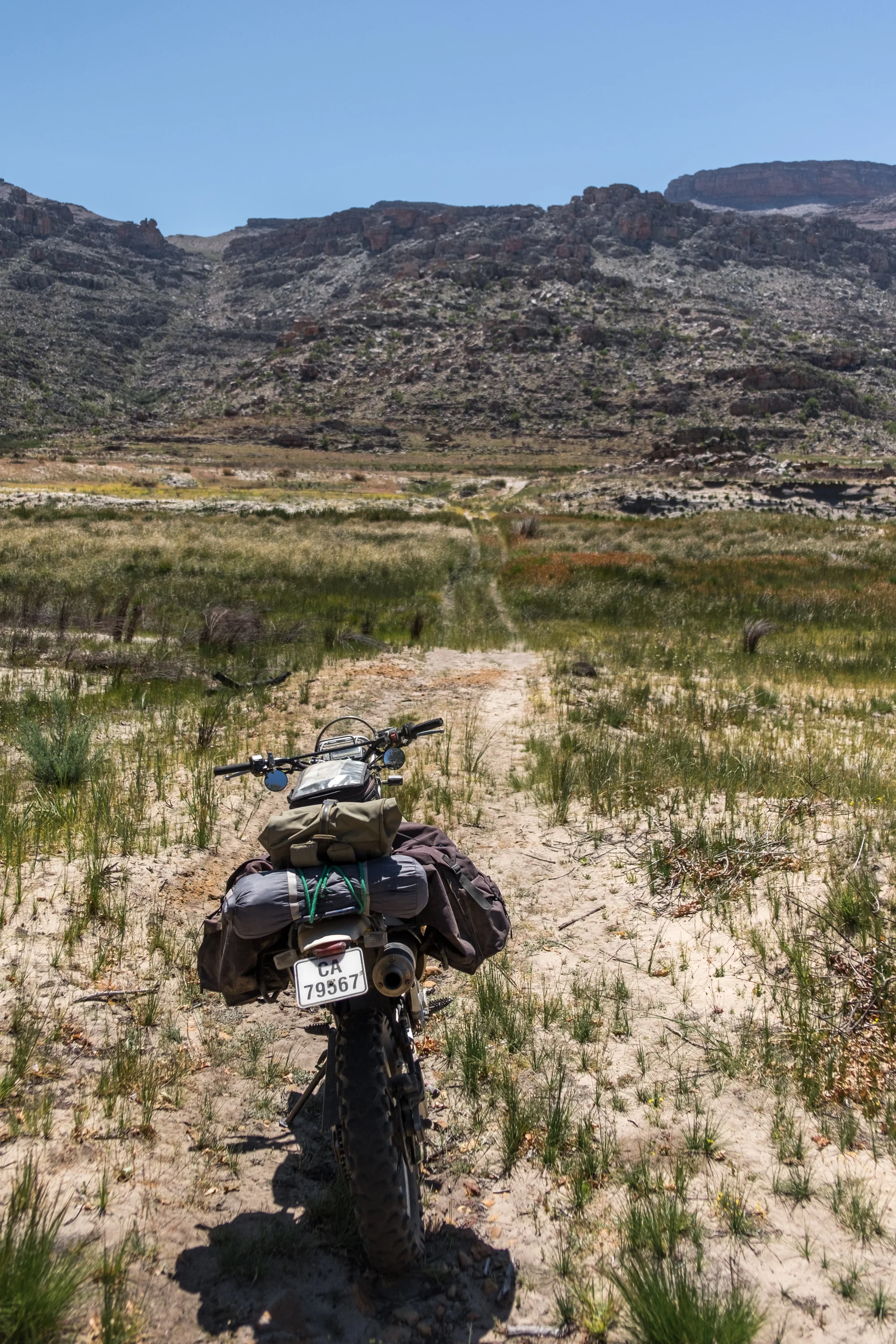 Time to stash the bikes along with our riding gear and set off on foot