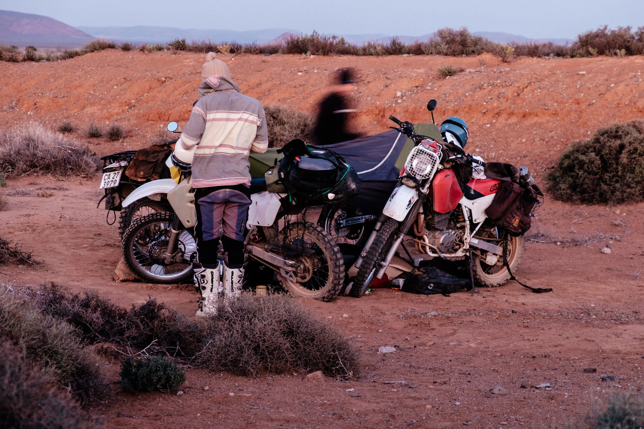We built a moto-fort and slept in the middle