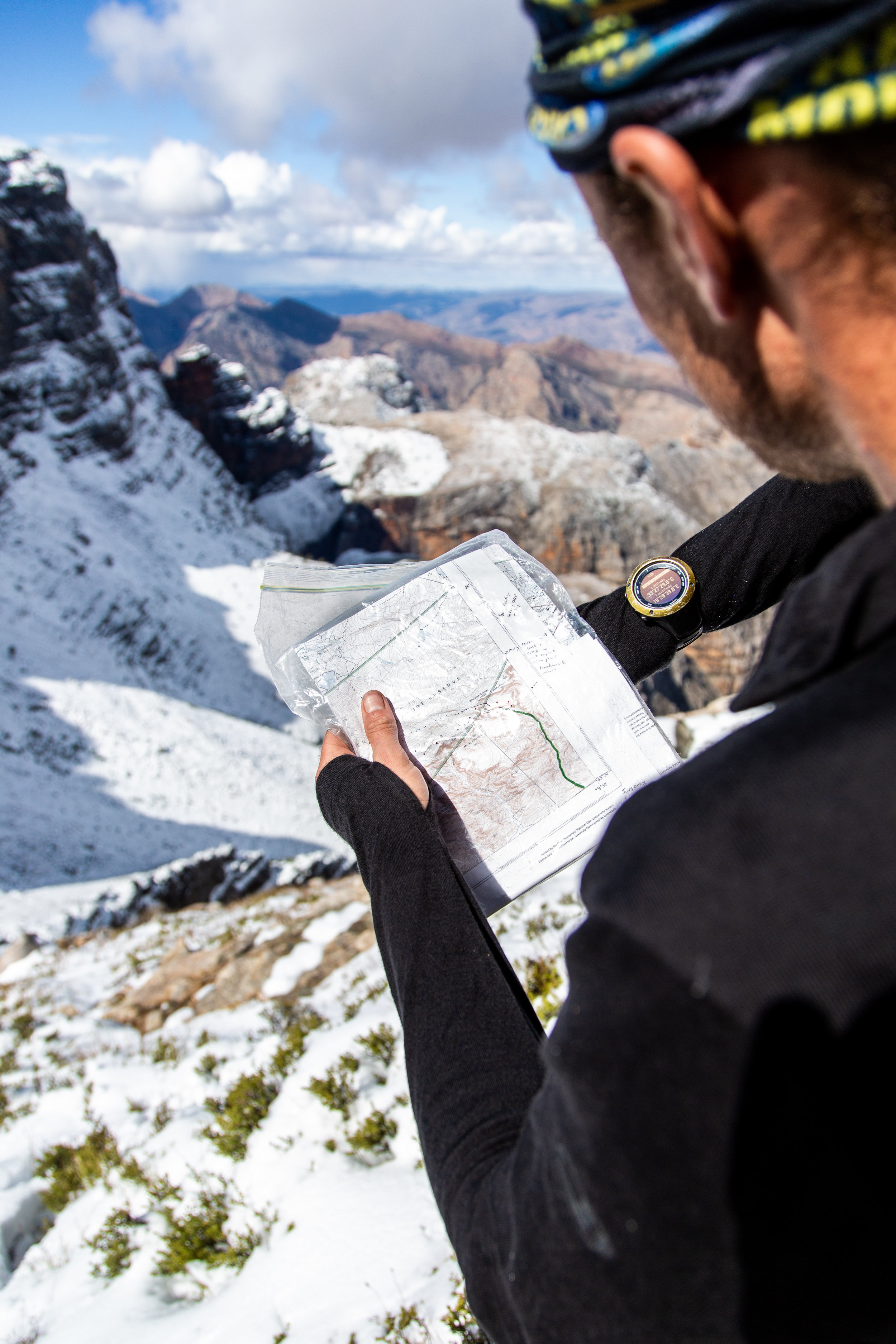 Damien navigated our way through the mountains by using government issue topo maps and his GPS watch. He recce’d many of the sections in the months leading up to the journey to confirm they were in fact passable.