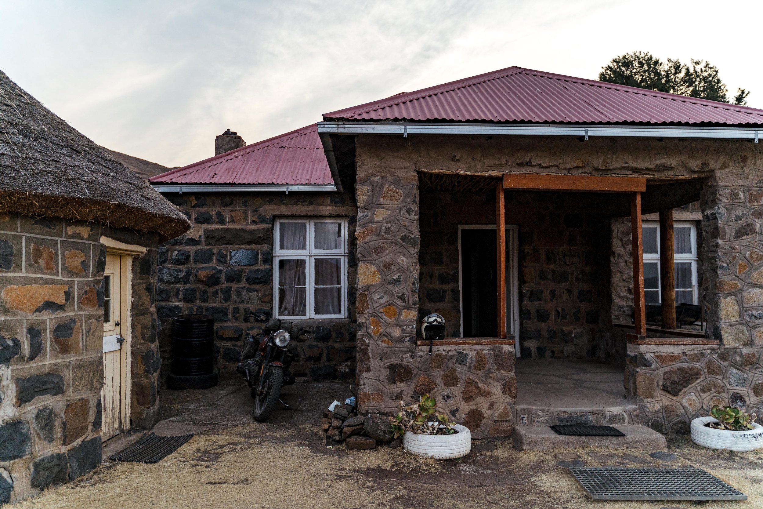 Tucked in for the night at Molumong lodge. With limited facilities we ended up sleeping on the floor in the lounge.