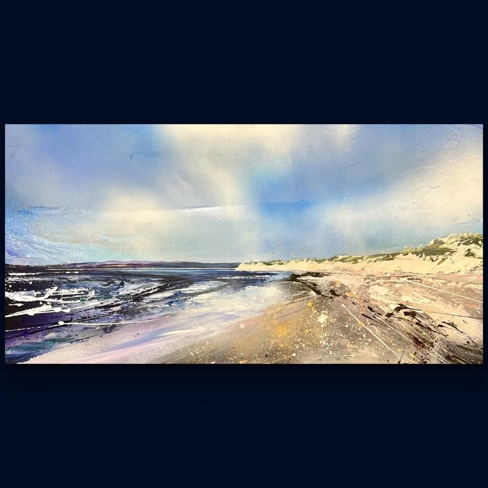 East head and the south downs, West Wittering 61x124cm oil on canvas .JPG