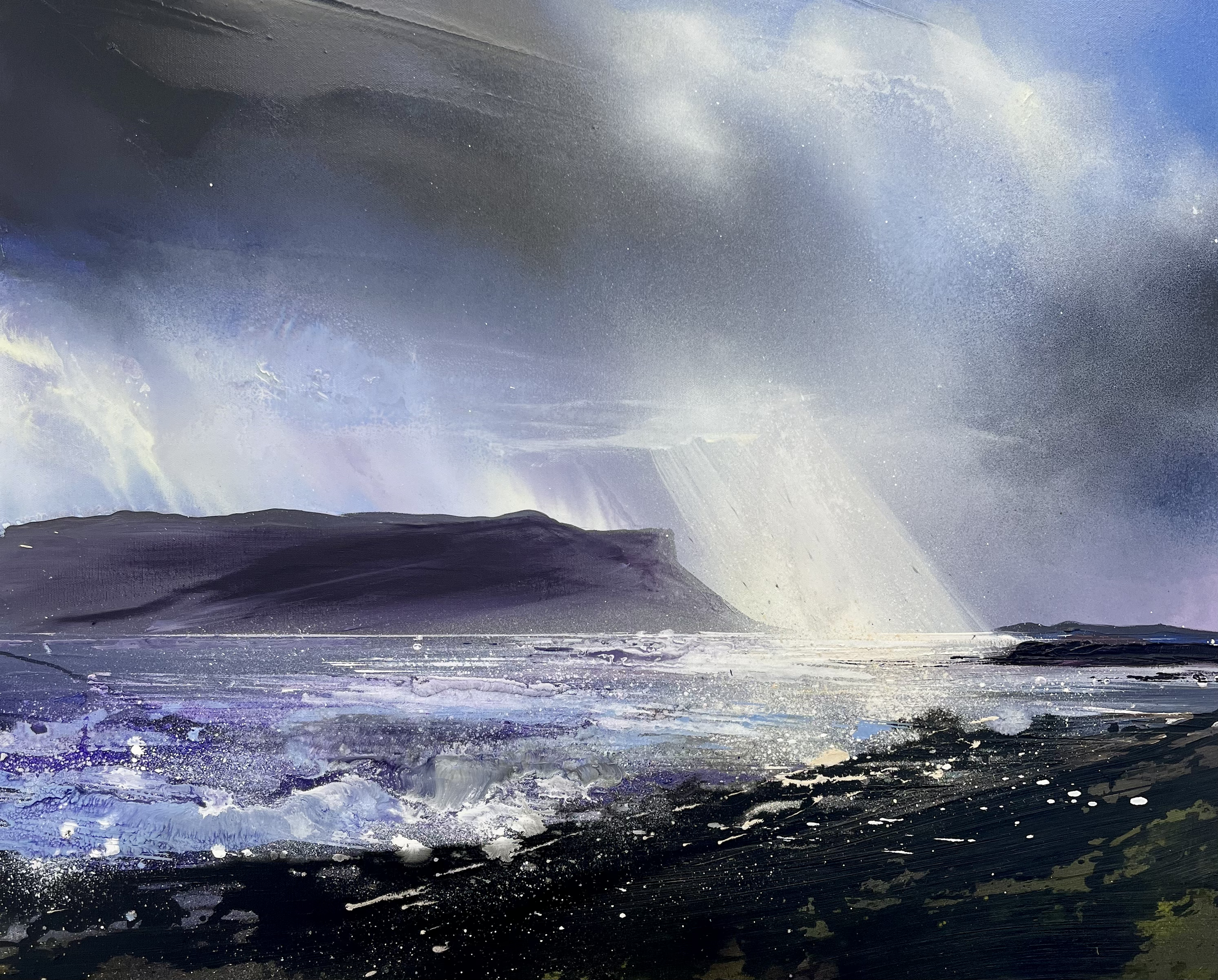 Beams of light over Ardmeanach, Mull 77x91cm.png