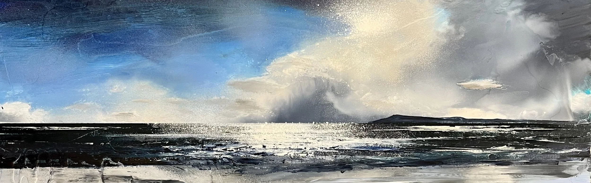 Silver seas, storms, to the isle of wight from west Wittering 30x90cm.jpeg