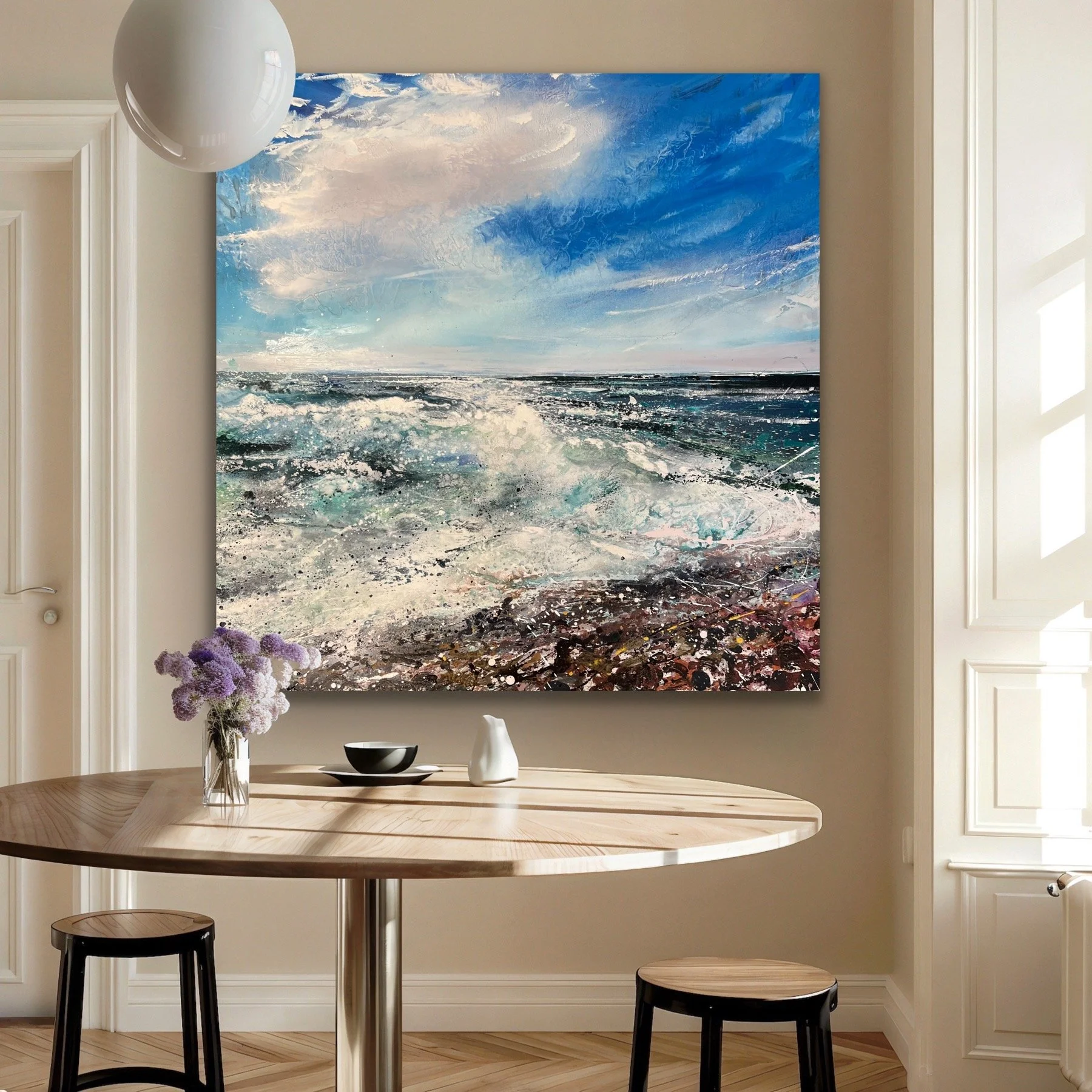 Bracklesham Bay High Tide 122x122cm.JPG