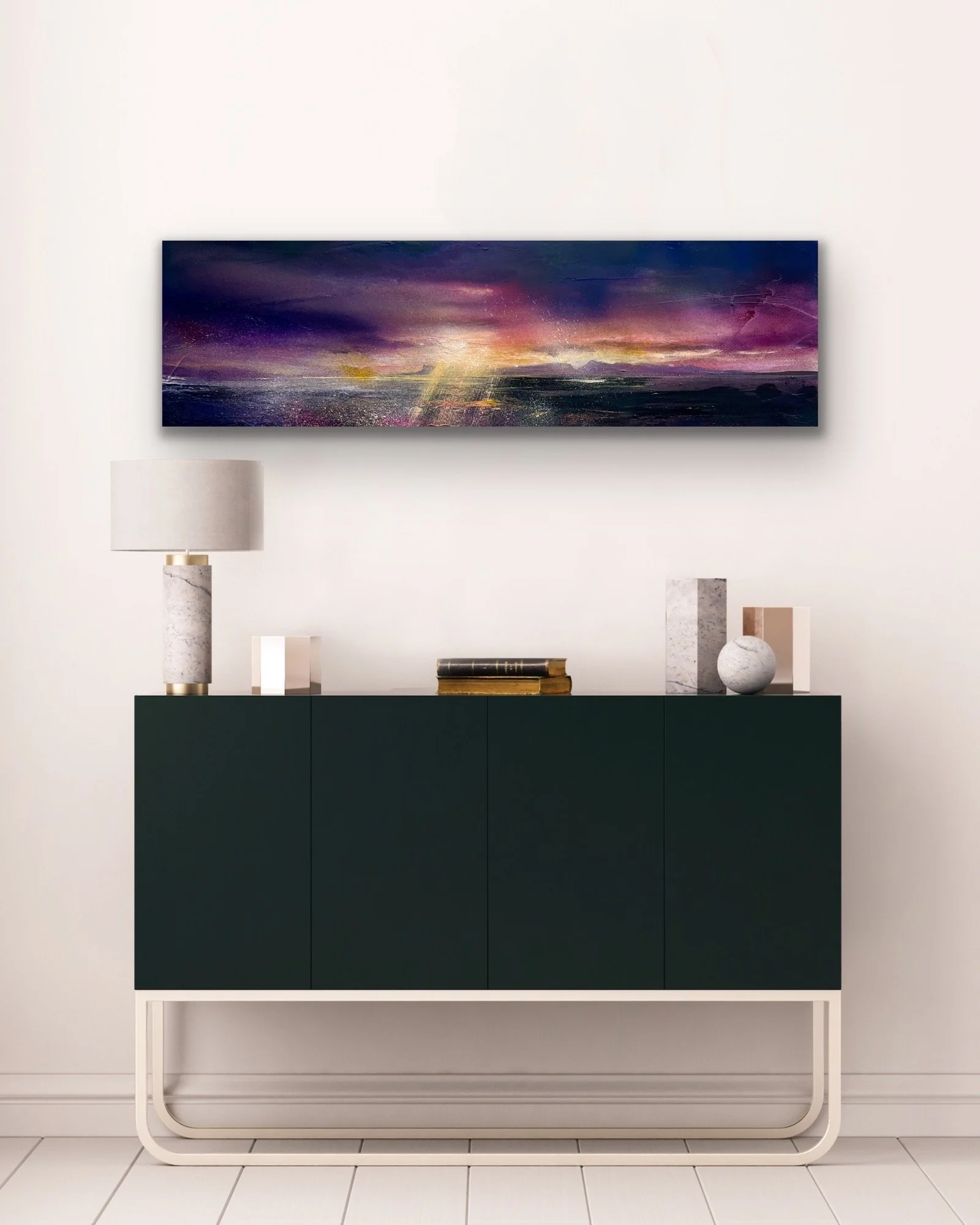 Sunset rum and Eigg30x100cm.JPG