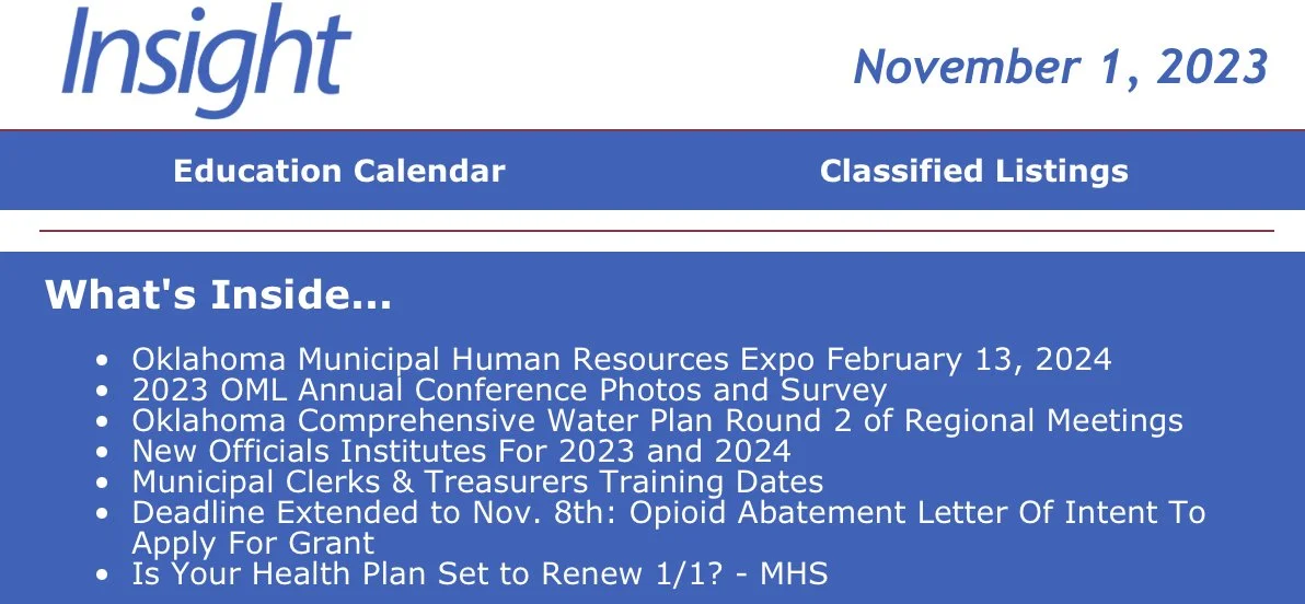 Insight Newsletter November 1, 2023