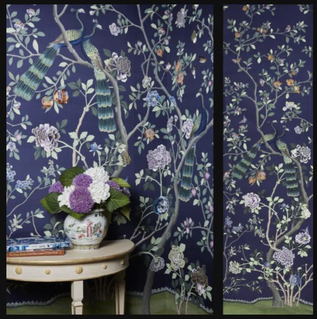 De Gurney handpainted silk wallpaper (to order)