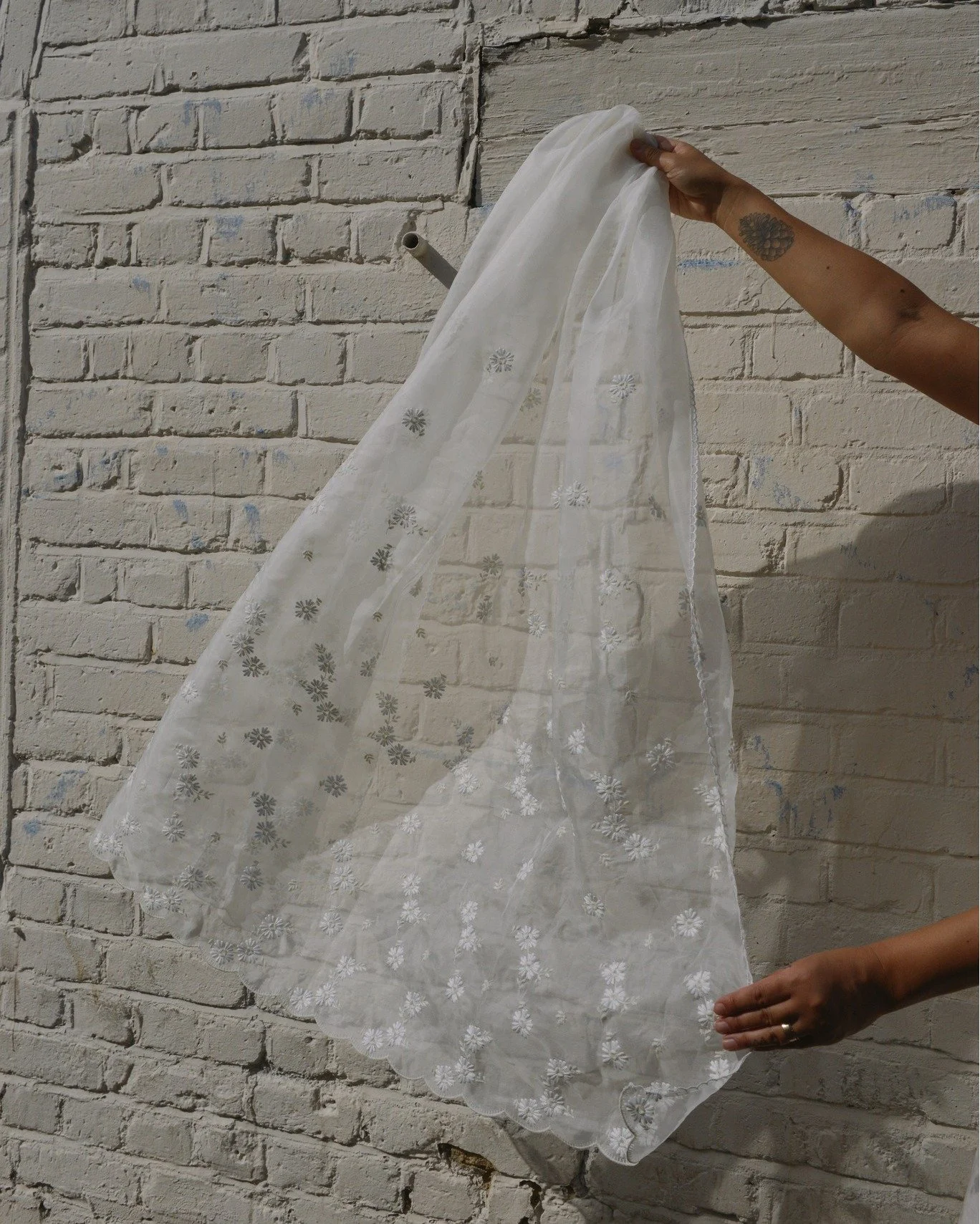 Harvest silk organza veil. Captured on set by @sarahburtonfielding