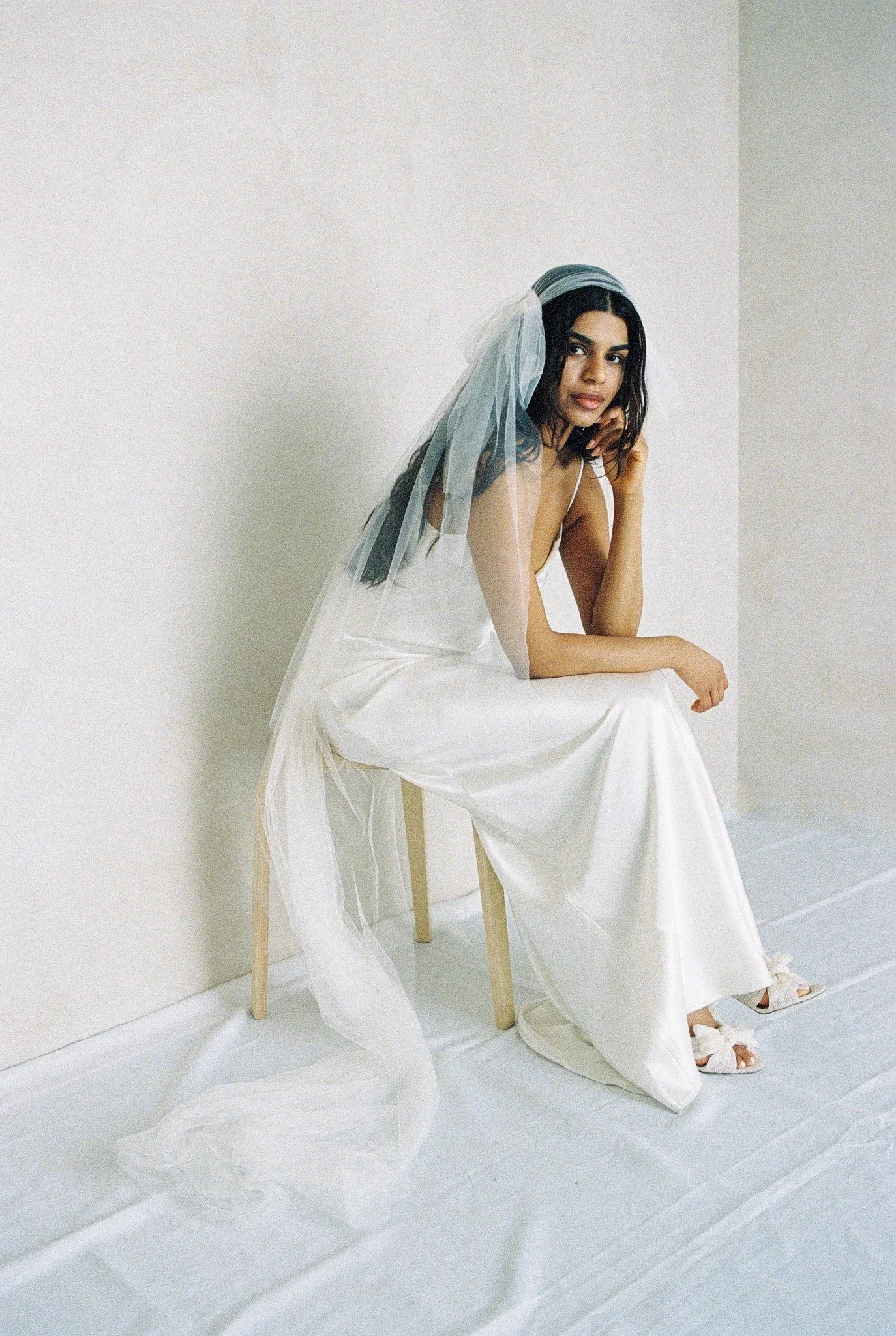 The Faye Juliet cap veil caught on film by @ninawernicke on location at @thefallbride From our first collab collection.