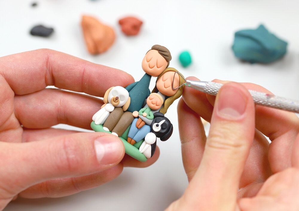 Custom clay portrait ornaments and gifts!