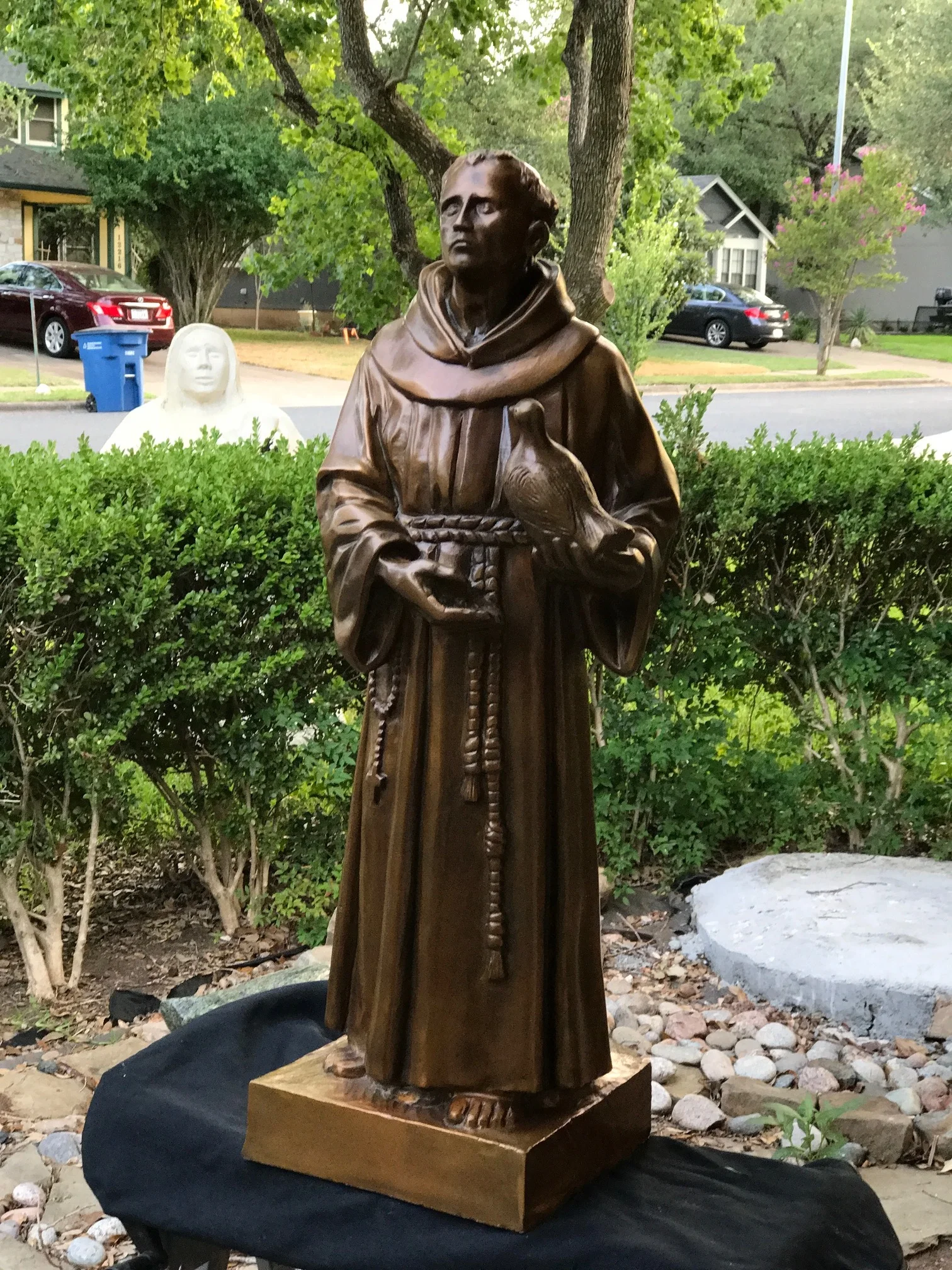 St. Francis,   marble,  10" X 11" X 34" . April , 2002   