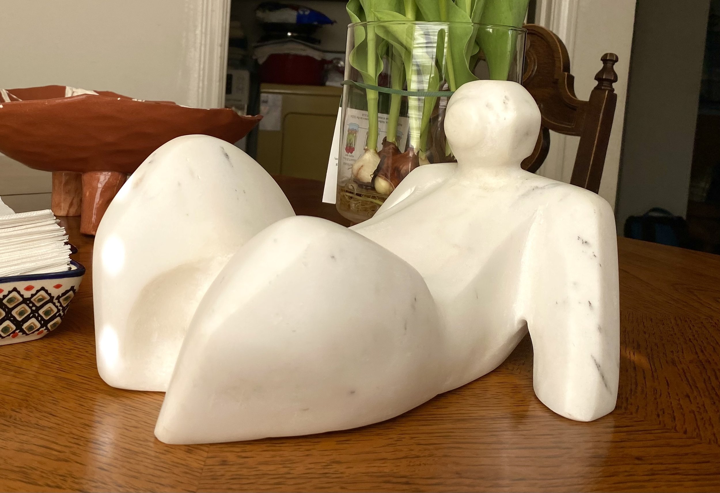 Maya II small, marble, 12” wide x 7" tall x 8 “deep, 2/15/22