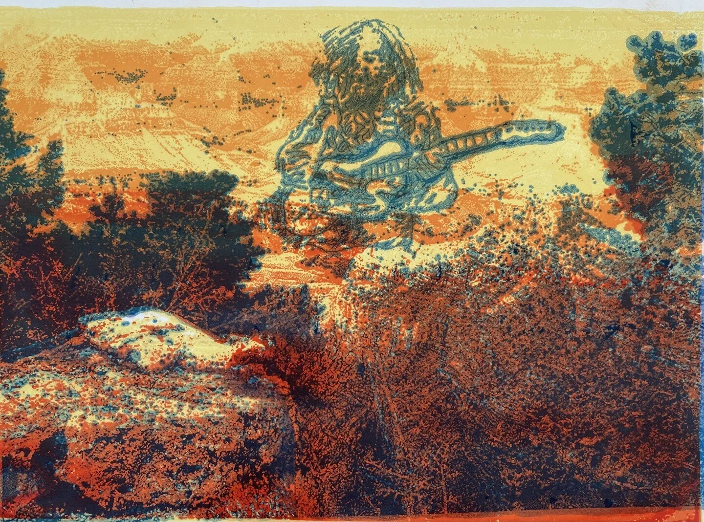 First fruits of my Printmaking class .
&quot;All the world is a stage, 
And all the men and women merely players. 
They have their exits and their entrances,
And one man in his time
plays many parts,
As you like it. W.S.