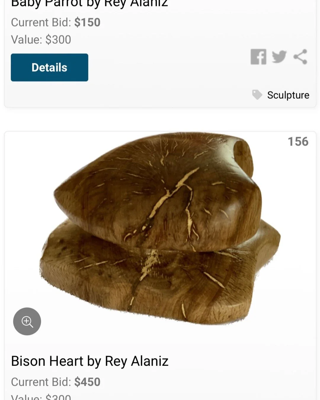 Final bid on this beautiful oak heart, $450.00