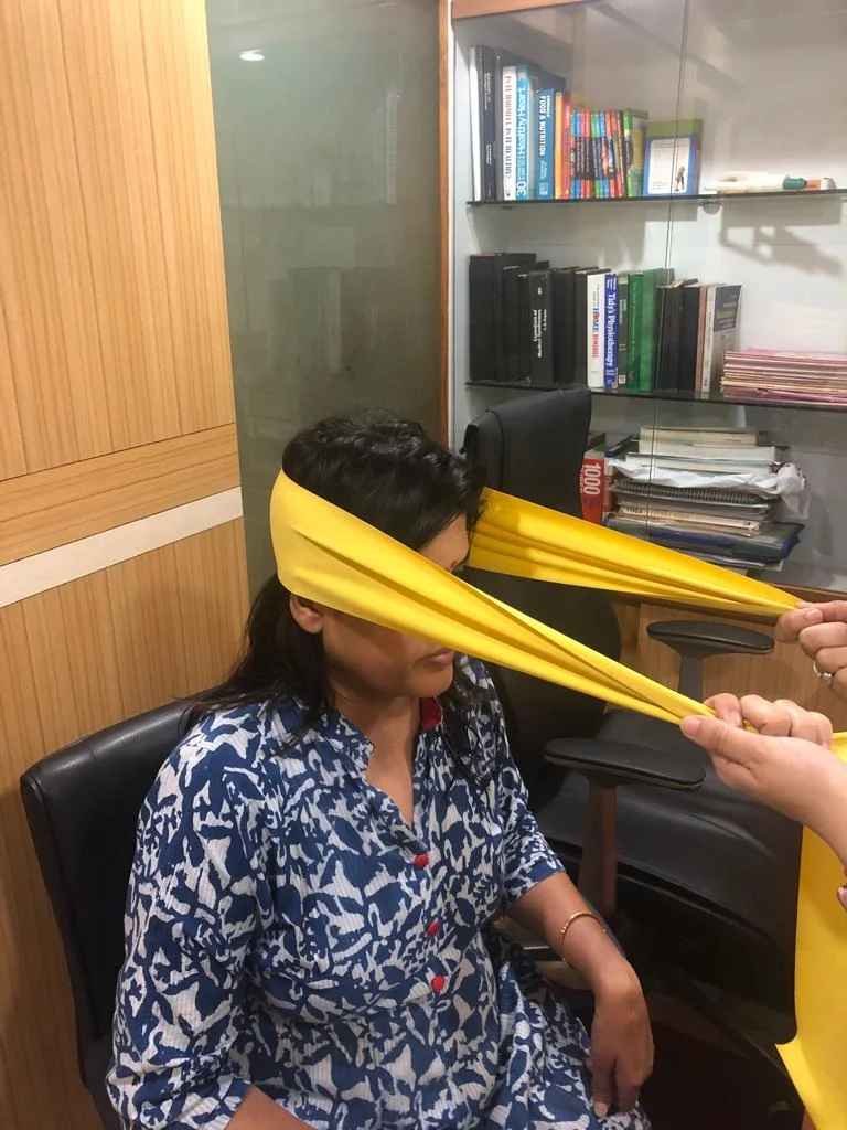 Neck strengthening with theraband for cervical spondylitis